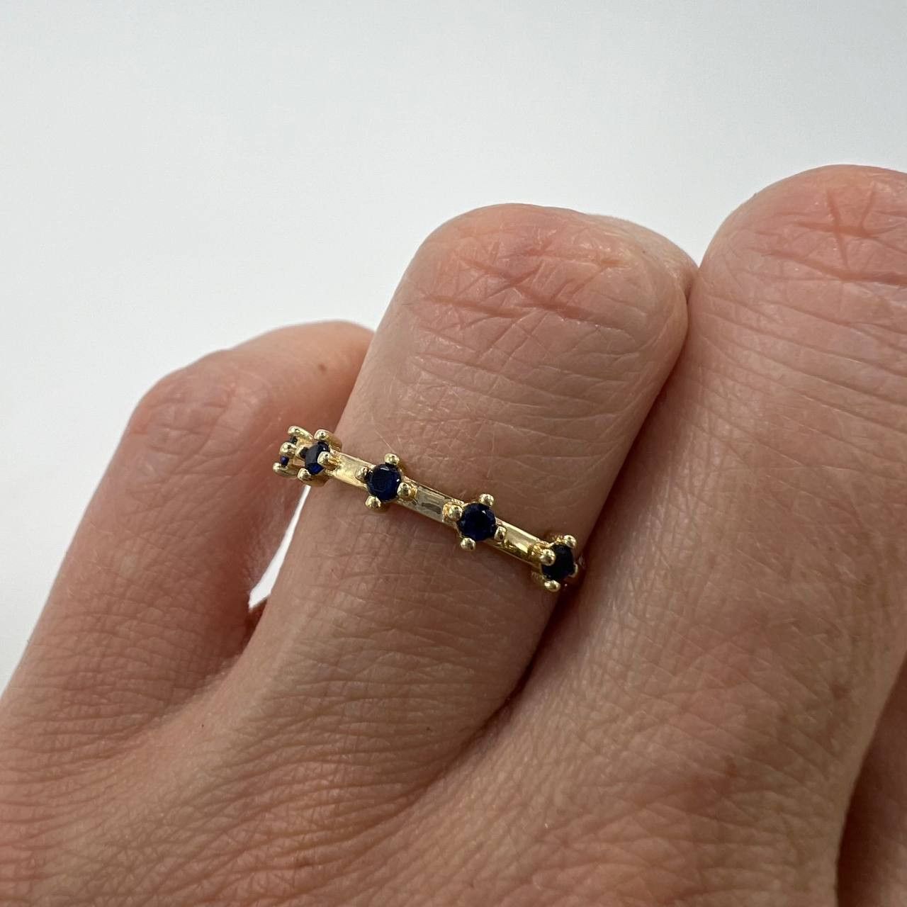 Other New 14K Solid Gold Ring Blue Gemstone Italy Size 7 Size ONE SIZE - 2 Thumbnail