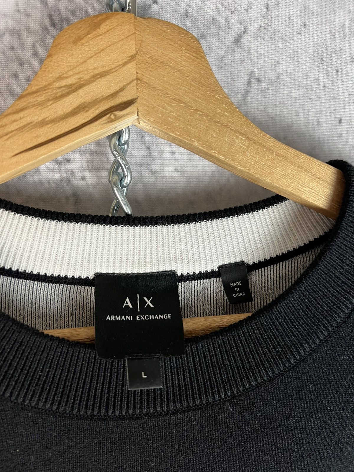 Armani × Armani Exchange × Vintage ARMANI EXCHANGE SPELLOUT sweater SWEATSHIRT Size US L / EU 52-54 / 3 - 3 Thumbnail