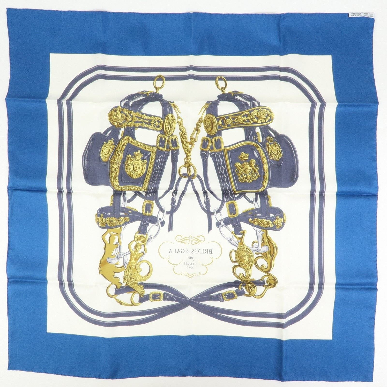 Hermes Hermes Brides de Gala Carre 90 Silk Scarf Blue Size ONE SIZE - 2 Thumbnail