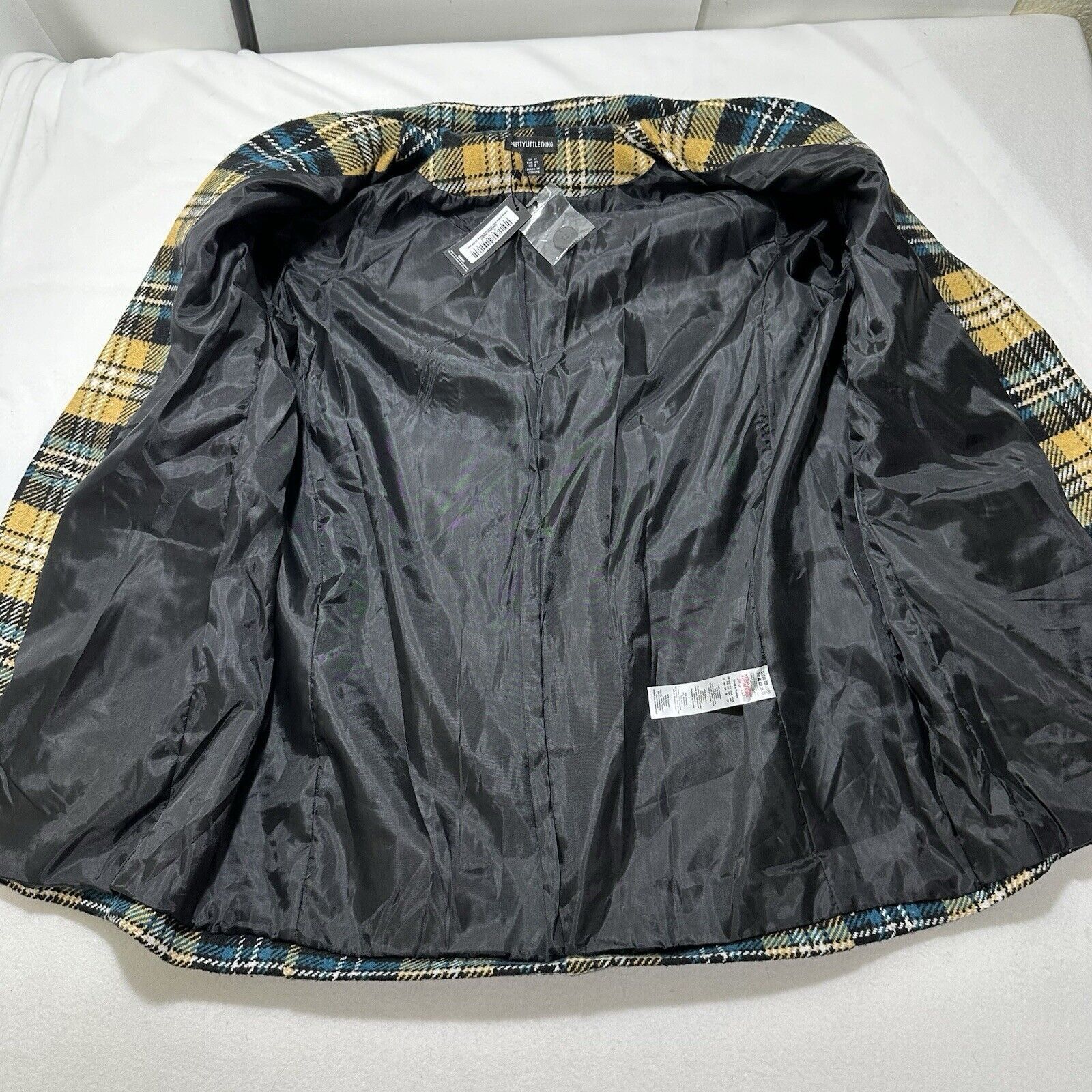 Other PrettyLittleThing Yellow Check Print Wool Blazer 8 Jacket Size M / US 6-8 / IT 42-44 - 8 Thumbnail