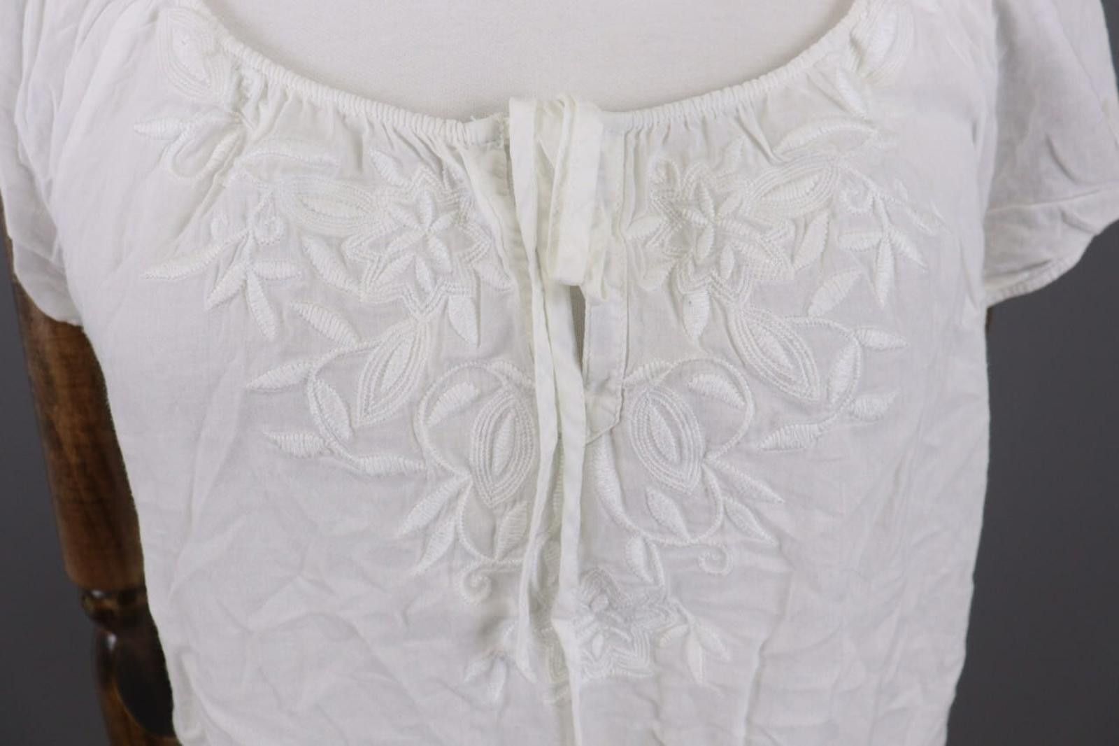 Designer Emily Van Den Bergh White Floral Blouse Shirt Size 40 Size M / US 6-8 / IT 42-44 - 3 Thumbnail