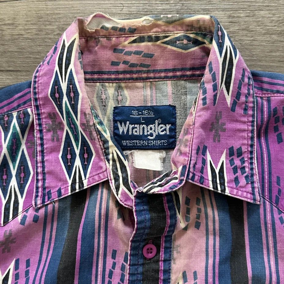 Wrangler Vintage Wrangler Brushpopper Western Button Shirt Size Large Size US L / EU 52-54 / 3 - 3 Thumbnail