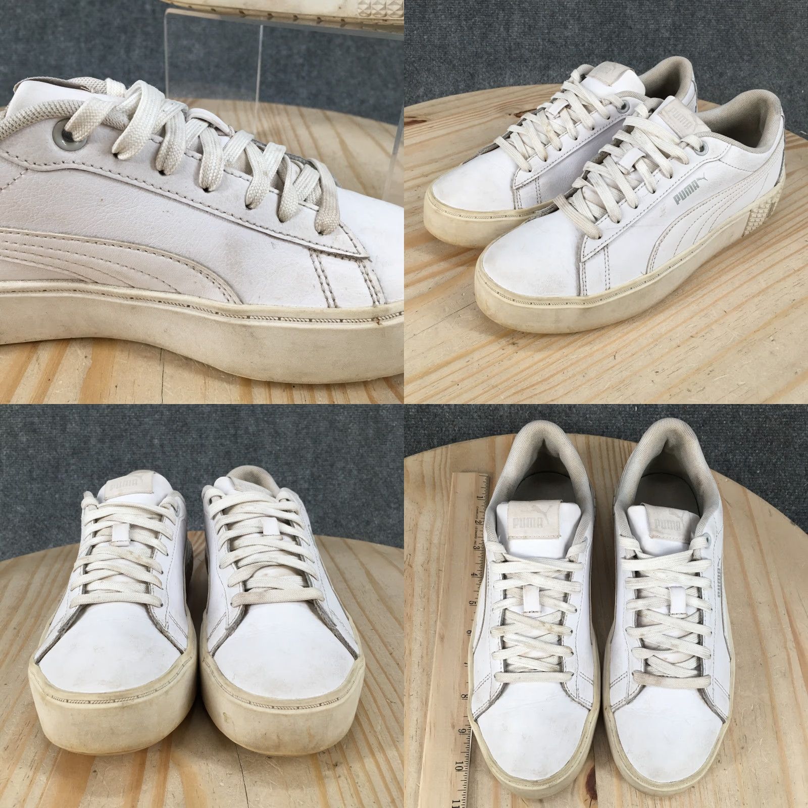 Puma Puma Shoes Womens 8.5 Smash Platform V2 Low Top Sneakers 373035-01 White Leather Size M / US 6-8 / IT 42-44 - 8 Thumbnail