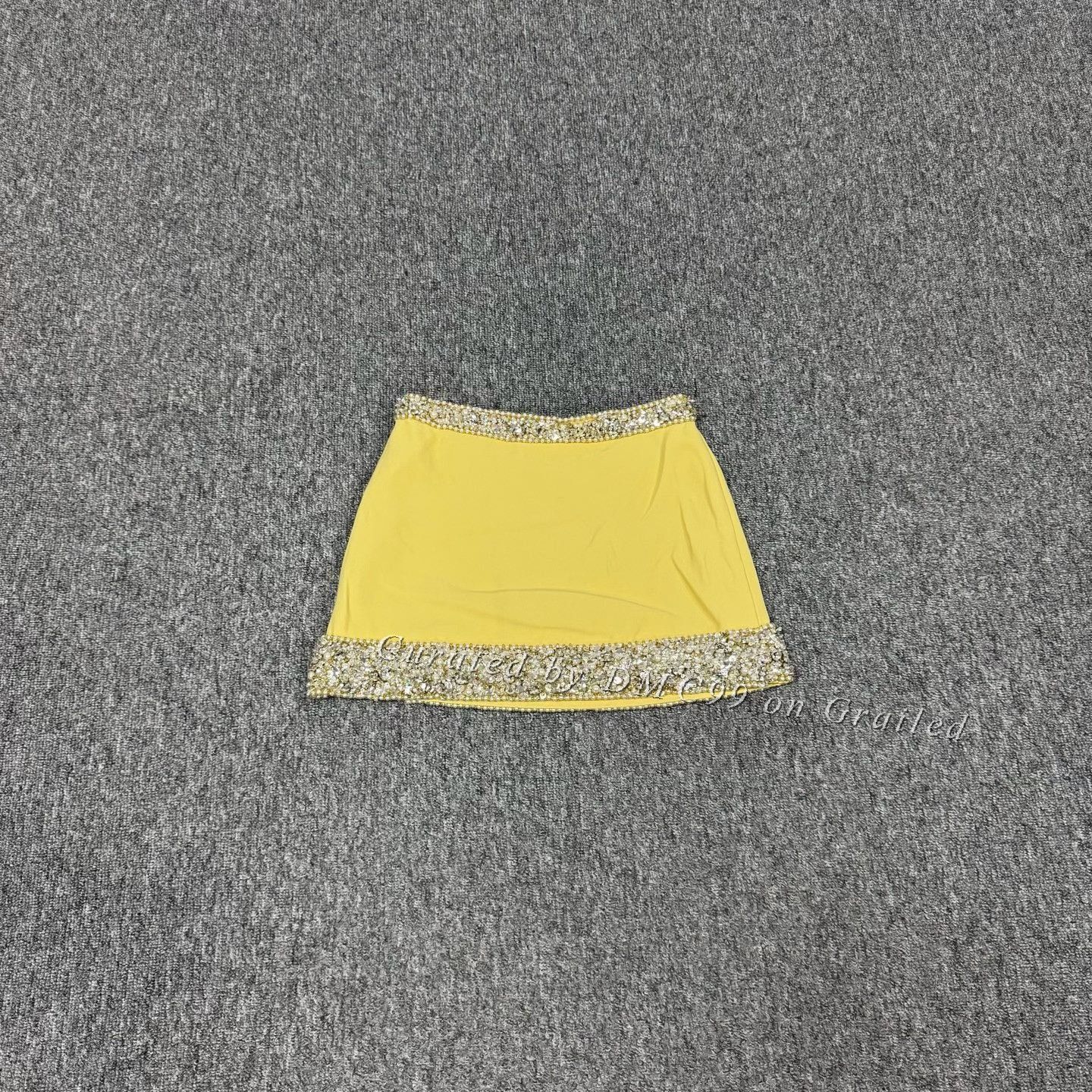 Miu Miu Miu Miu Yellow Diamond-Embellished Short Skirt Size 36" / US 14 / IT 50 - 1 Thumbnail