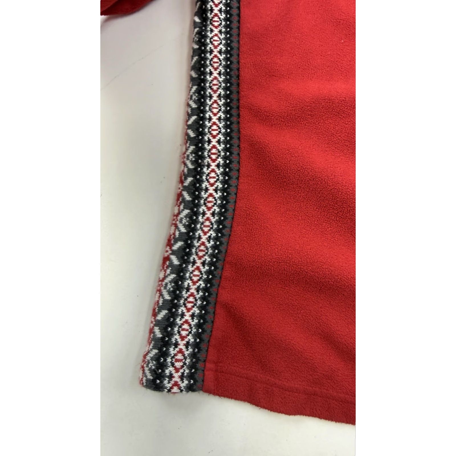 Vintage Columbia Jacket 2X Red Fleece Hooded Full Zip Lightweight Fair Isle Trim Womens Size XXL / US 16-18 / IT 52-54 - 5 Thumbnail