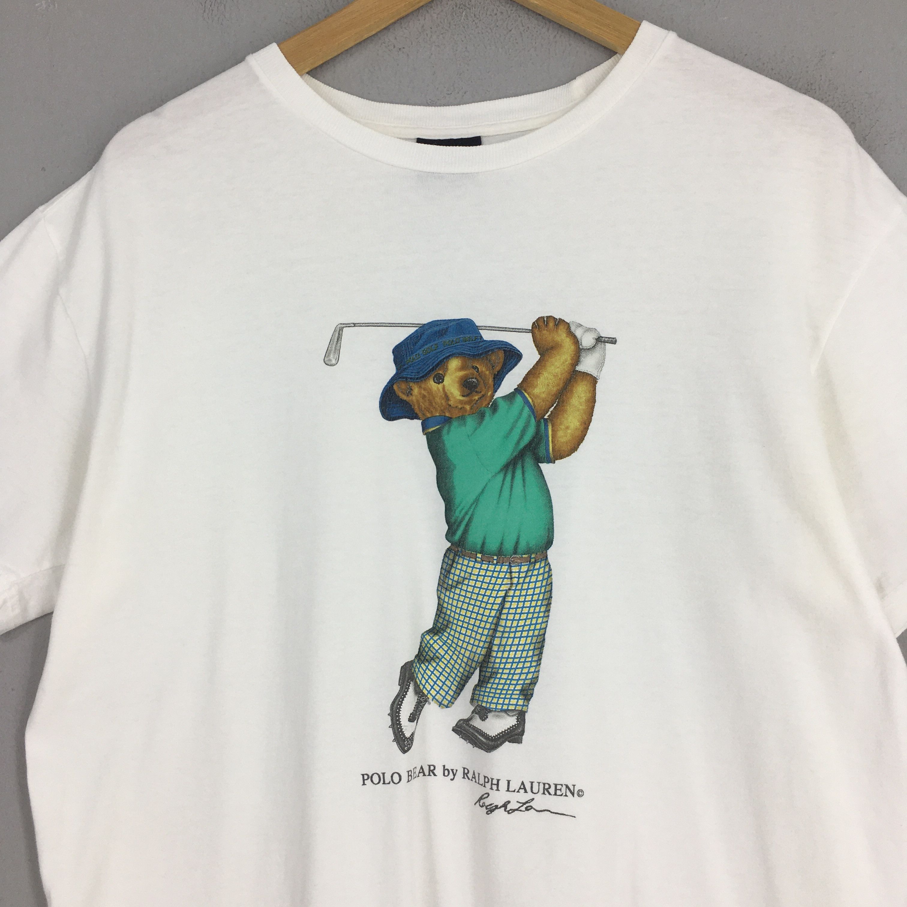 Polo Ralph Lauren Vintage 90s Polo Bear Ralph Lauren White T shirt Medium Size US M / EU 48-50 / 2 - 2 Thumbnail