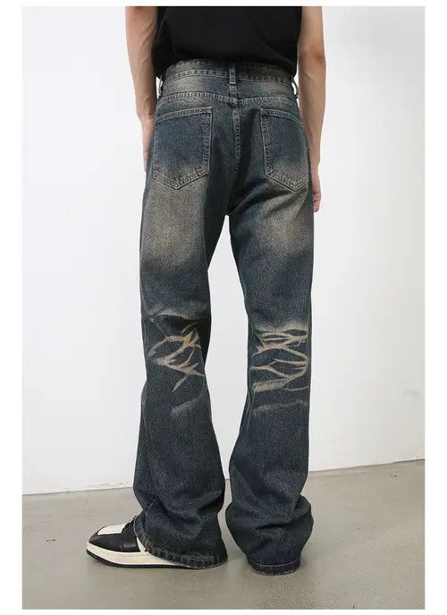 VIBE American high street retro distressed loose flared jeans Size US 32 / EU 48 - 7 Thumbnail