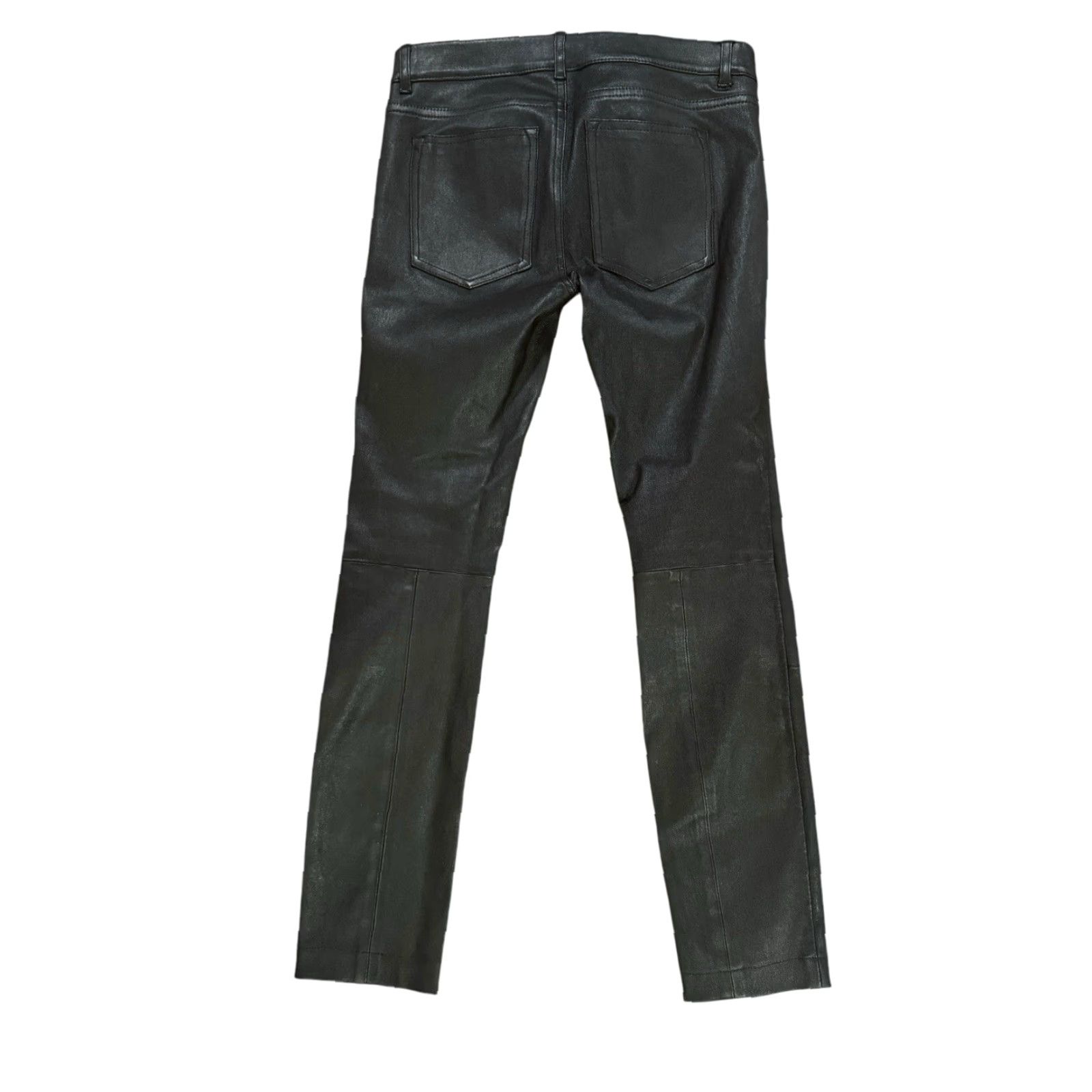 Vince Vince 100% Lamb Leather Pants Women Slim Size 0 Black Knitted 31in Ankle Regular Pants Womens Season Spring Summer Fall Party/Cocktail Casual Size 25" / US 0 / IT 36 - 5 Thumbnail