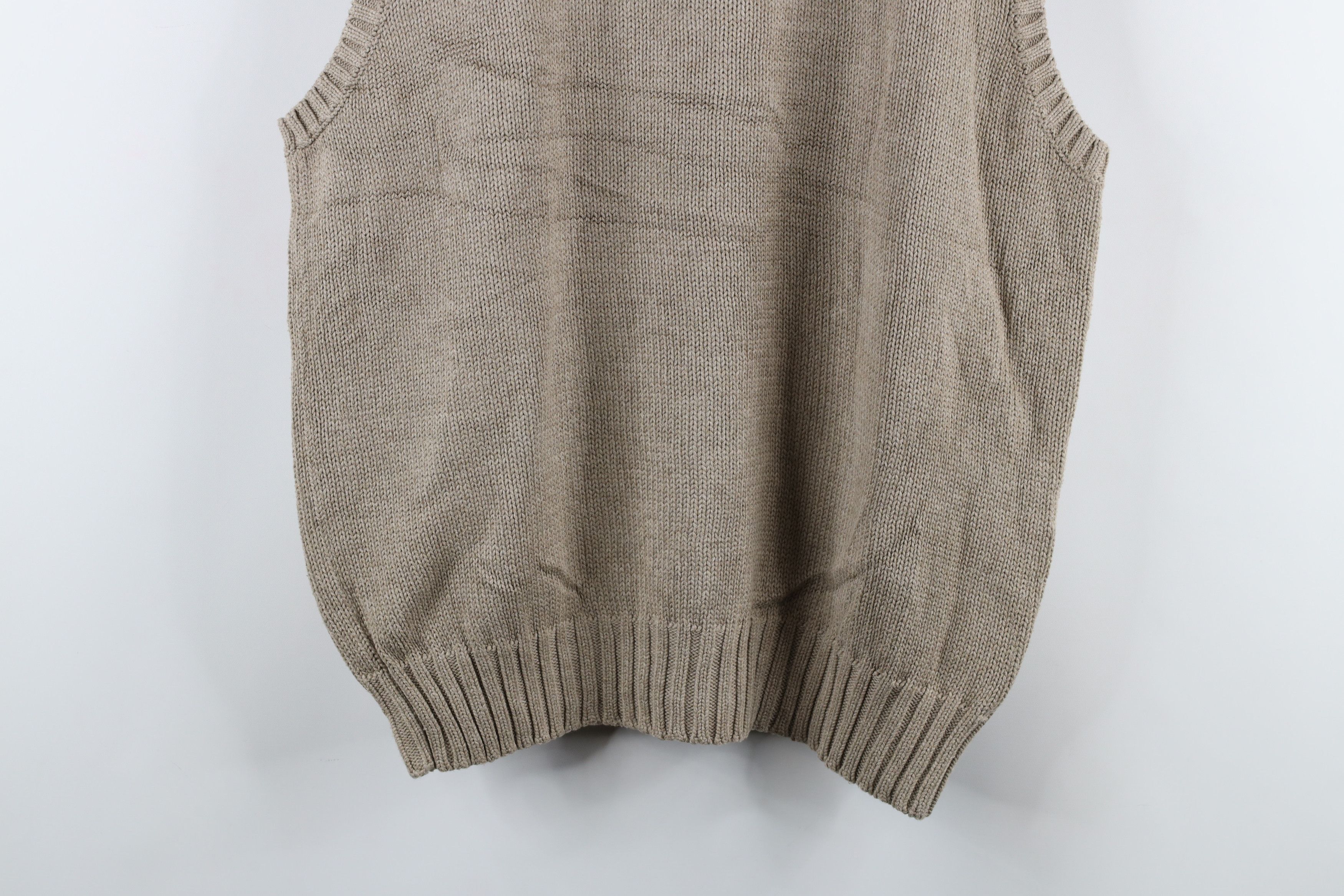 Polo Ralph Lauren Vintage 90s Ralph Lauren Knit V-Neck Sweater Vest Beige Size US L / EU 52-54 / 3 - 8 Thumbnail