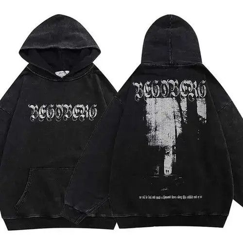 Japanese Brand × Vintage Men's distressed hoodie with print y2k Size US M / EU 48-50 / 2 - 1 Thumbnail