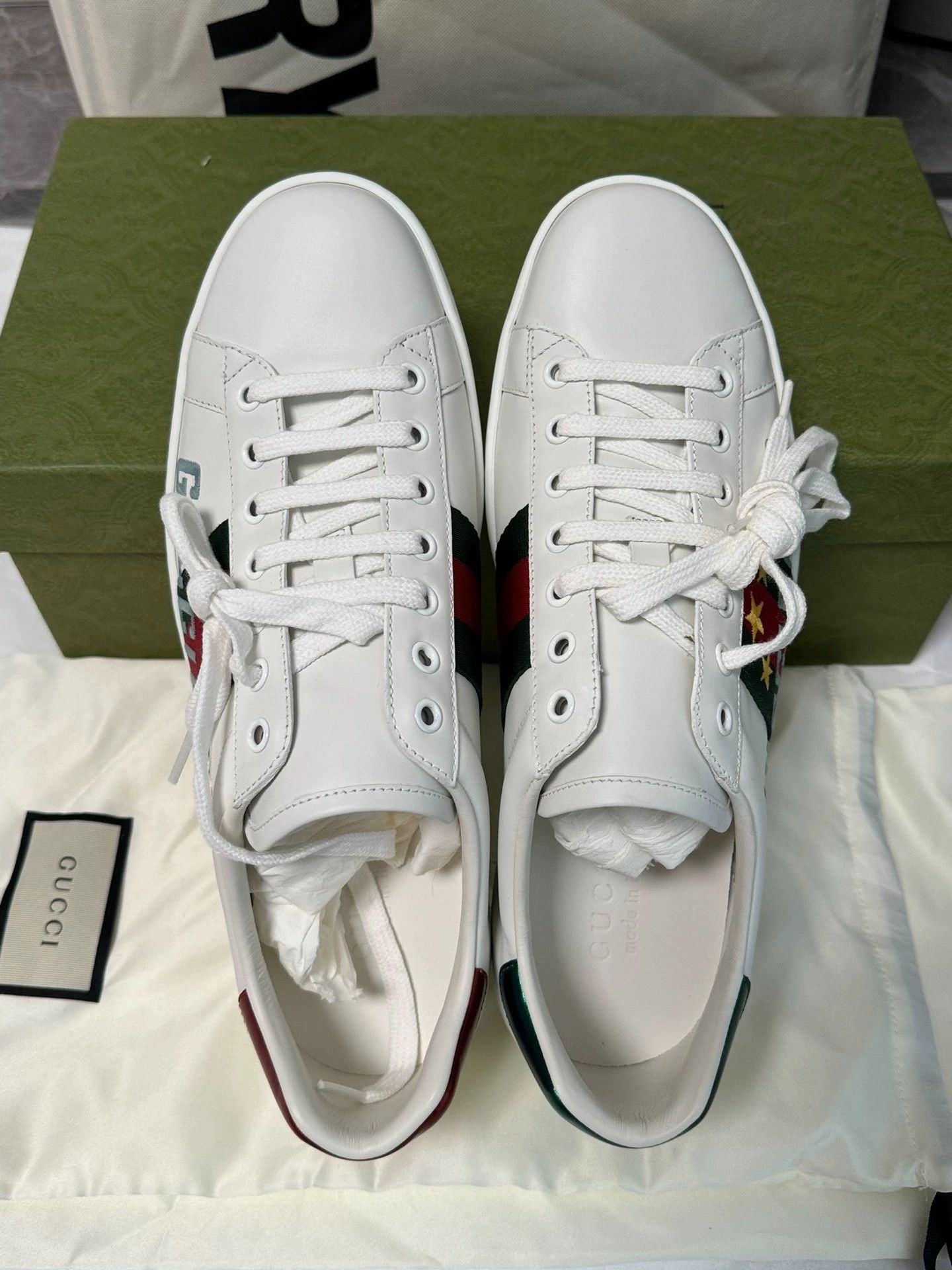 Gucci Gucci ACE white star low-top sneakers 42 Size US 9 / EU 42 - 5 Thumbnail