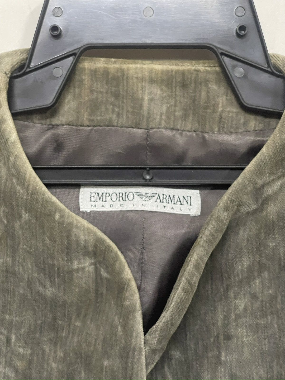 Emporio Armani Emporio Armani velvet jacket with a mandarin collar n button Size L / US 10 / IT 46 - 7 Thumbnail