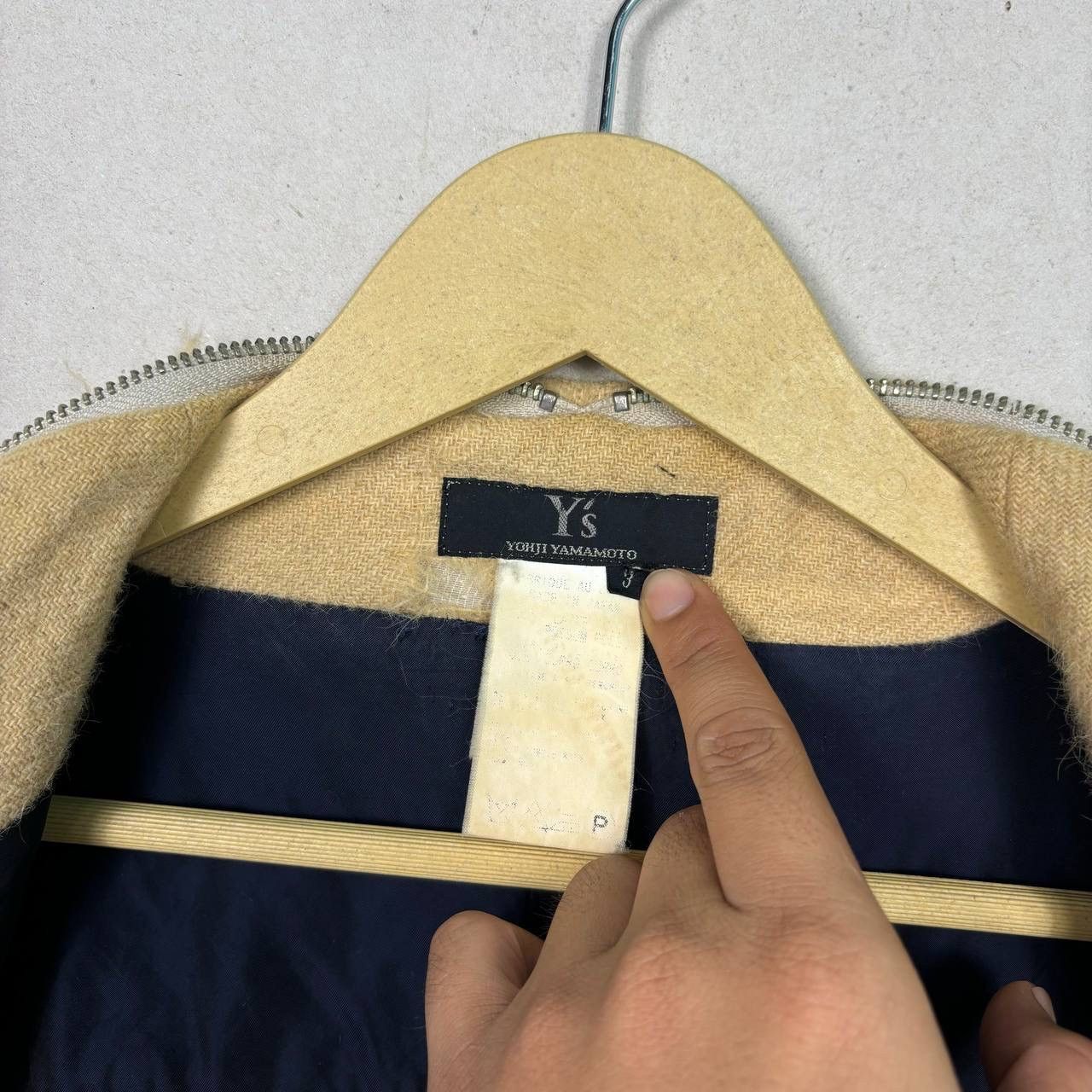 Yohji Yamamoto Yohji Yamamoto Y’s Beige Mohair Wool Blend Zip Up Jacket Size US L / EU 52-54 / 3 - 7 Thumbnail