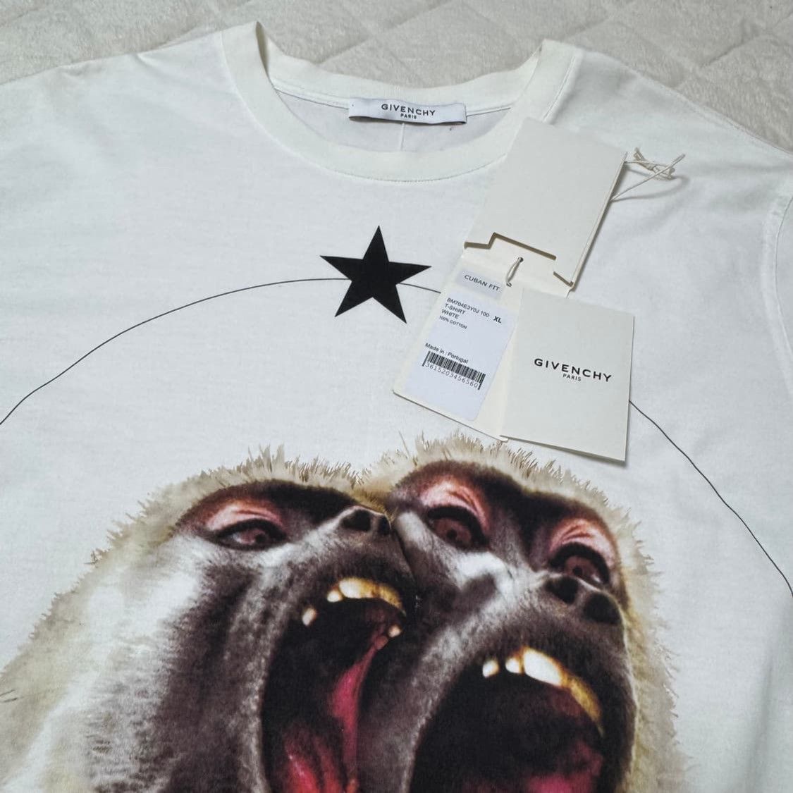 Givenchy Givenchy White Screaming Monkeys Tee Size US XL / EU 56 / 4 - 7 Thumbnail
