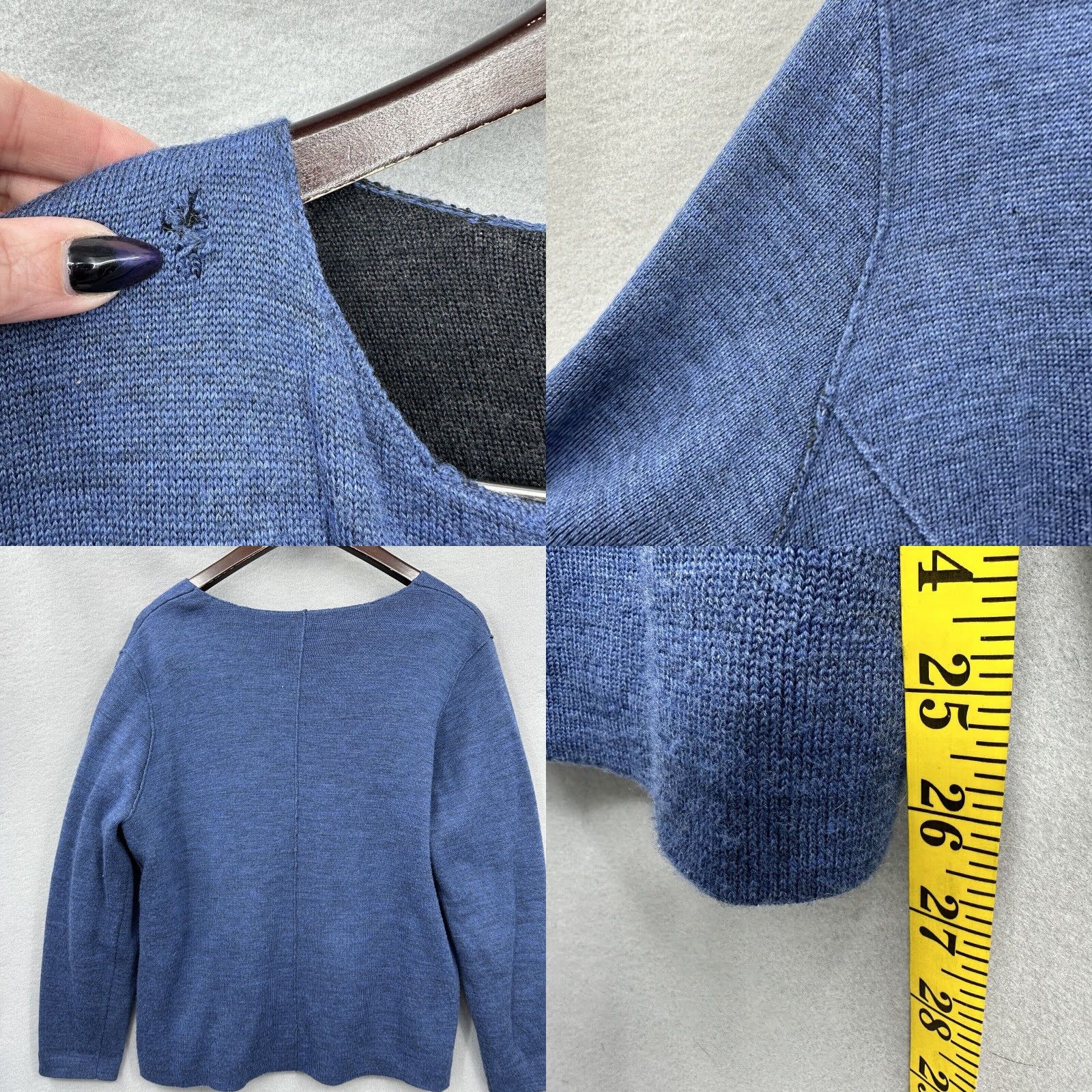 Eileen Fisher Eileen Fisher Cardigan Sweater Women Petite L Blue Merino Wool Long Sleeve Button Classic Size L / US 10 / IT 46 - 8 Thumbnail