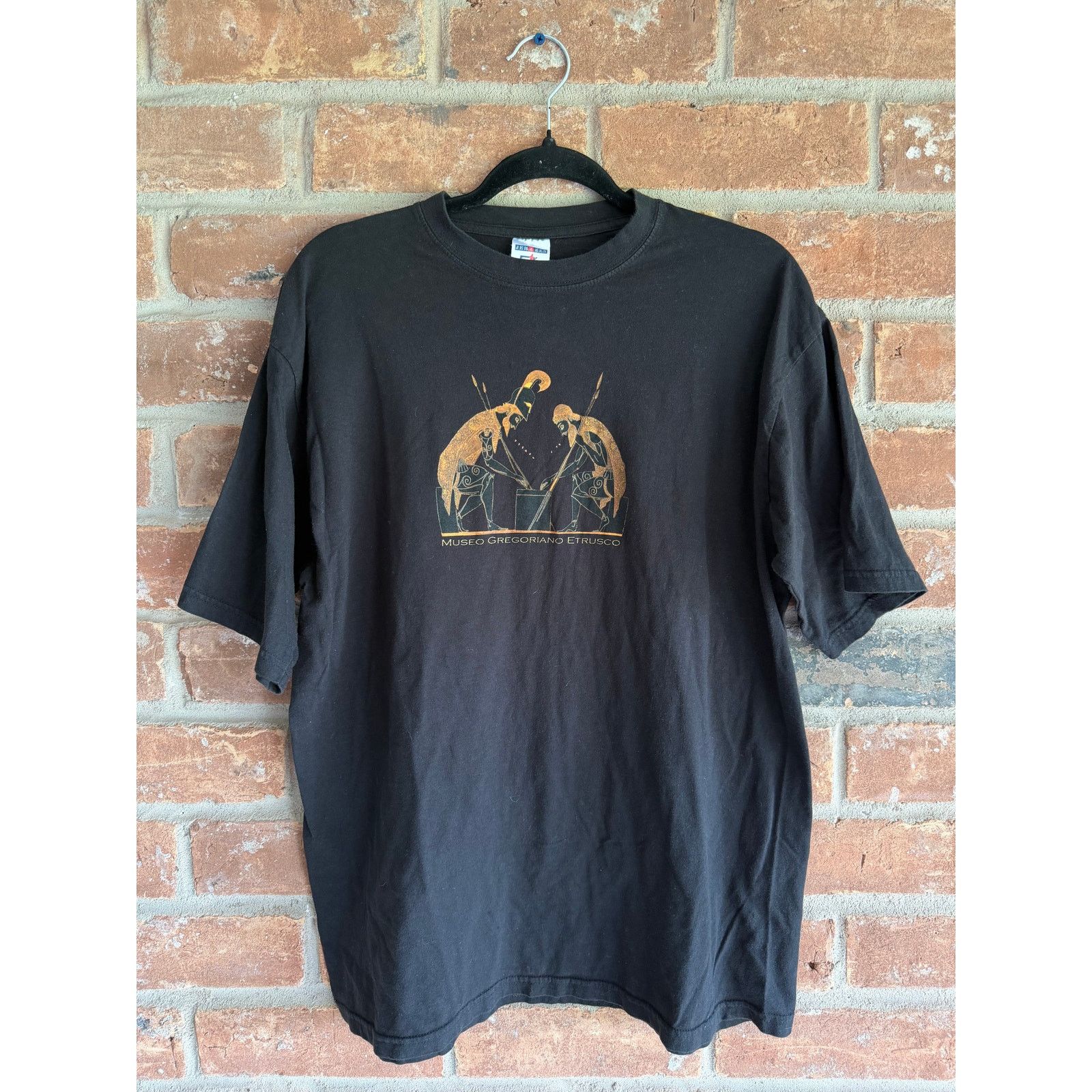 Jerzees Etruscan Museum Graphic Tee Black Mens Large Art Shirt Size US L / EU 52-54 / 3 - 1 Thumbnail
