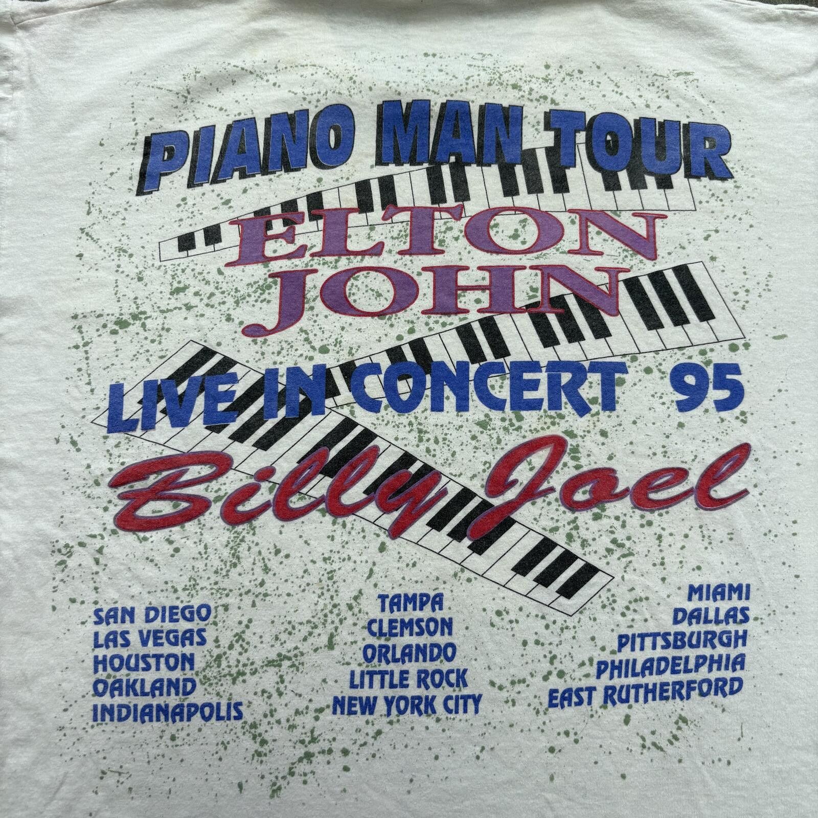 Band Tees Vintage 90s Billy Joel Elton John Piano Man Rock Music Shirt Size US L / EU 52-54 / 3 - 6 Thumbnail