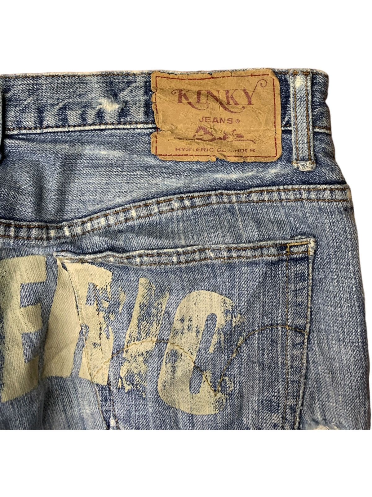 Hysteric Glamour × Japanese Brand Vintage Hysteric Kinky Blue Wash Distressed Jeans Shorts Size 31" - 9 Thumbnail