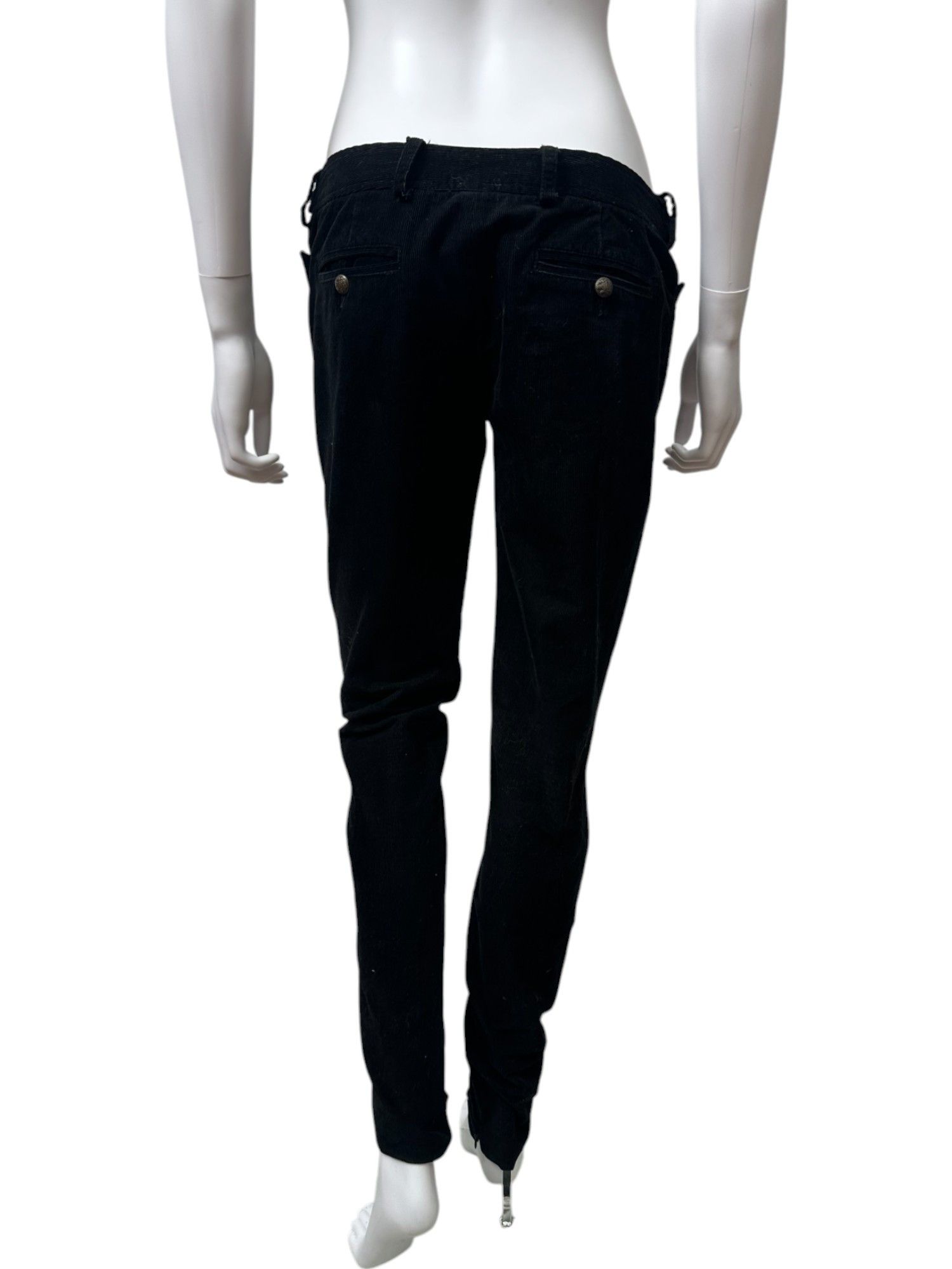 Dolce & Gabbana Buttoned Velvet Black Pants Size 28" / US 6 / IT 42 - 3 Thumbnail