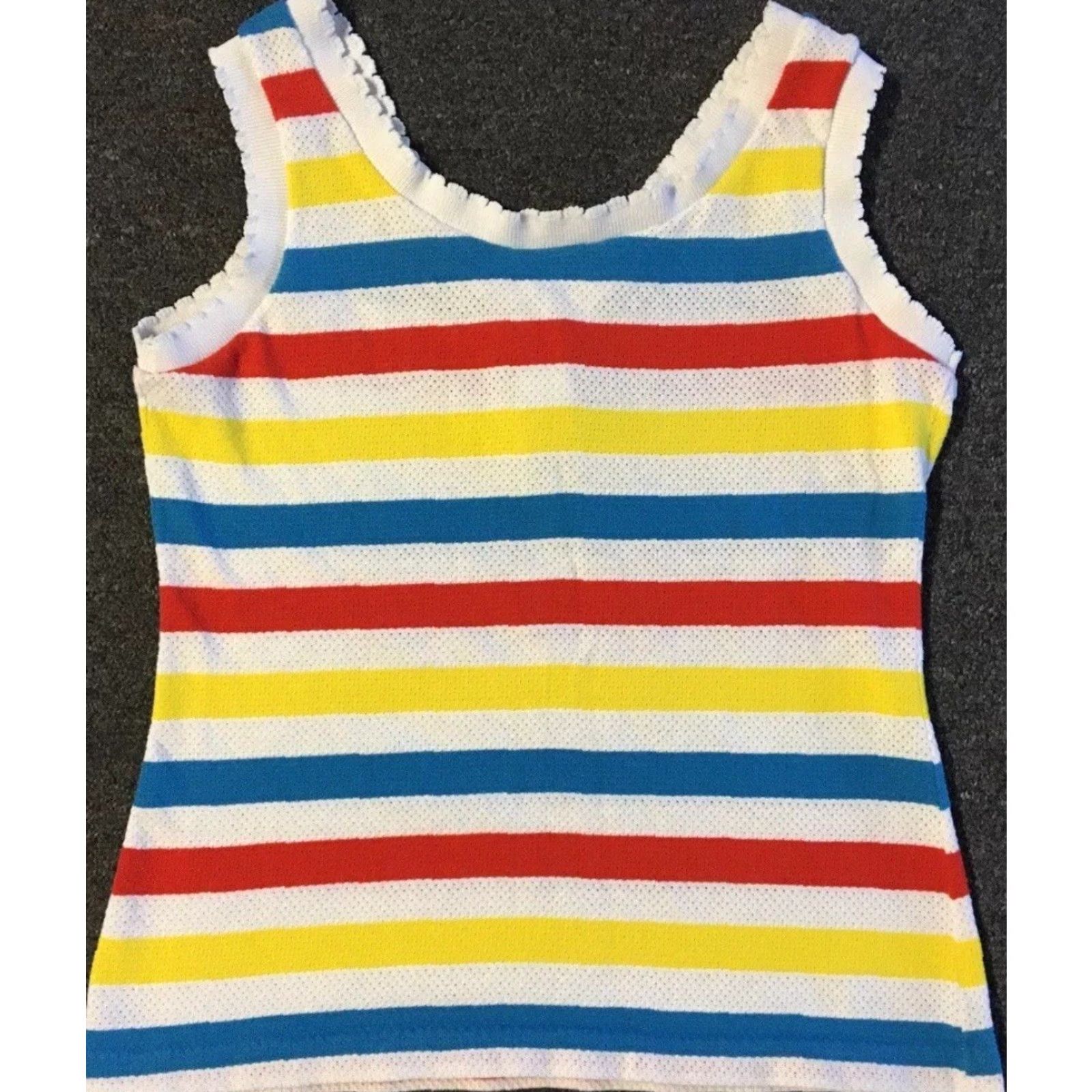Vintage VINTAGE 70s 80s WOMEN'S Faded Striped Tank Top Shirt S Sleeveless White Size S / US 4 / IT 40 - 4 Thumbnail