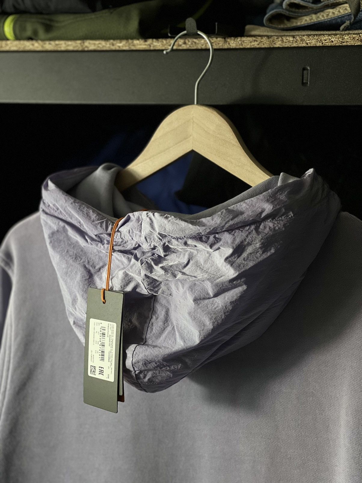 Hugo Boss BOSS Hoodie Lilac Purple Nylon Logo Hood Factory Washed Look Size US XL / EU 56 / 4 - 7 Thumbnail