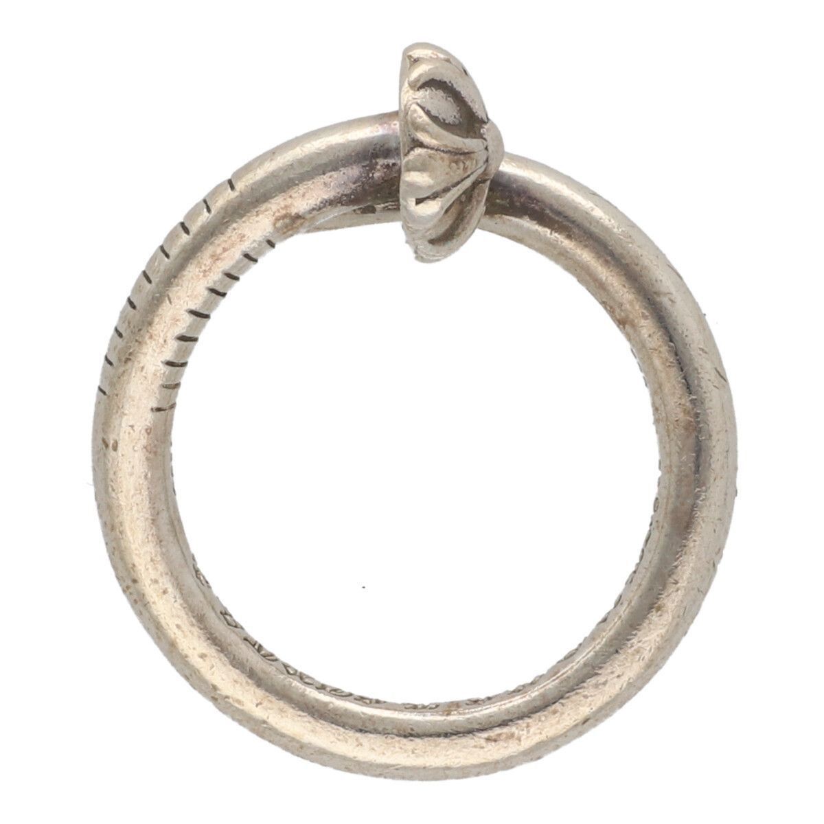 Chrome Hearts Silver Nail Ring Cross Ball