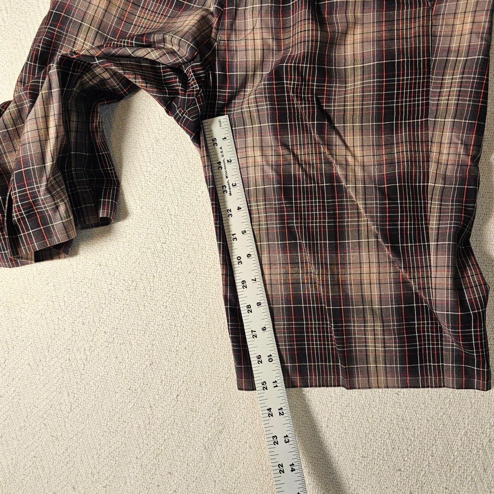 Ben Sherman VINTAGE Ben Sherman Shorts Men's Chino Beach Brown Plaid 32 11" Inseam Pockets Size US 32 / EU 48 - 5 Thumbnail