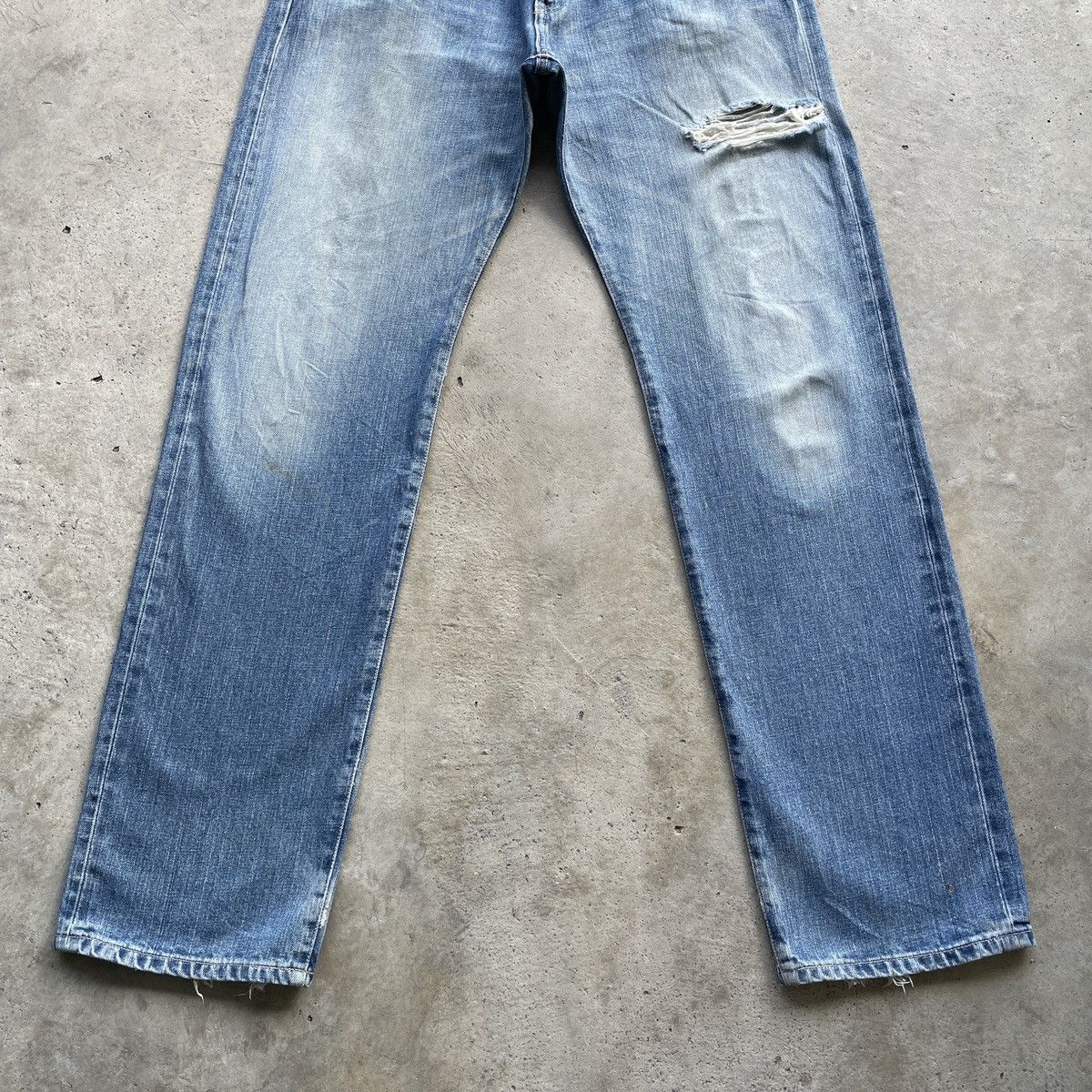 Edwin × Jean × Vintage Vintage Distressed Edwin 505 Selvedge Faded Jeans Pants W33 Size US 33 - 4 Thumbnail