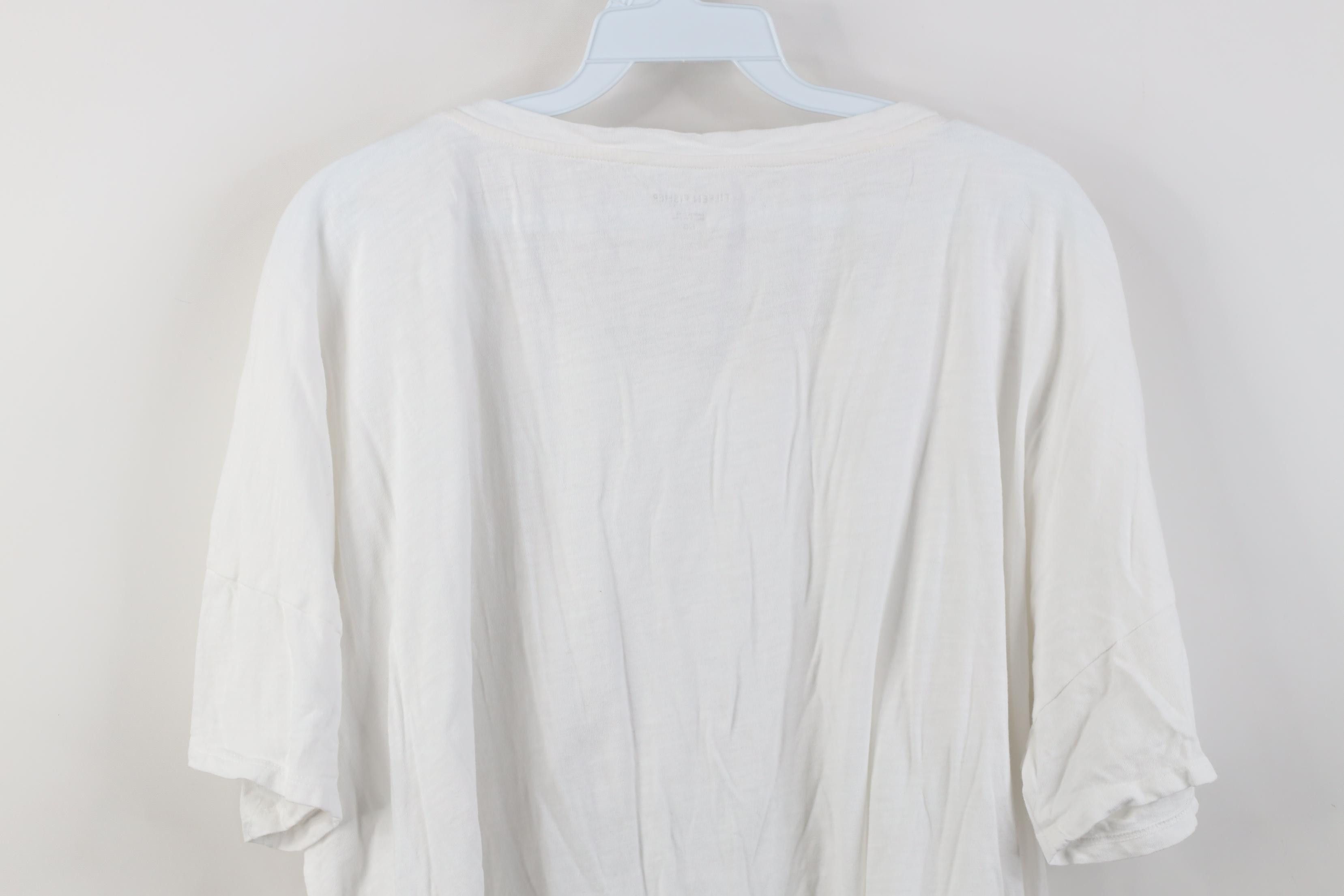 Vintage Eileen Fisher Organic Cotton Knit Tie Bottom T-Shirt White Size L / US 10 / IT 46 - 11 Thumbnail