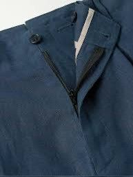 Stoffa Stoffa MTM Shorts (Washed Linen) Single Pleat Short / Indigo Size US 32 / EU 48 - 1 Thumbnail