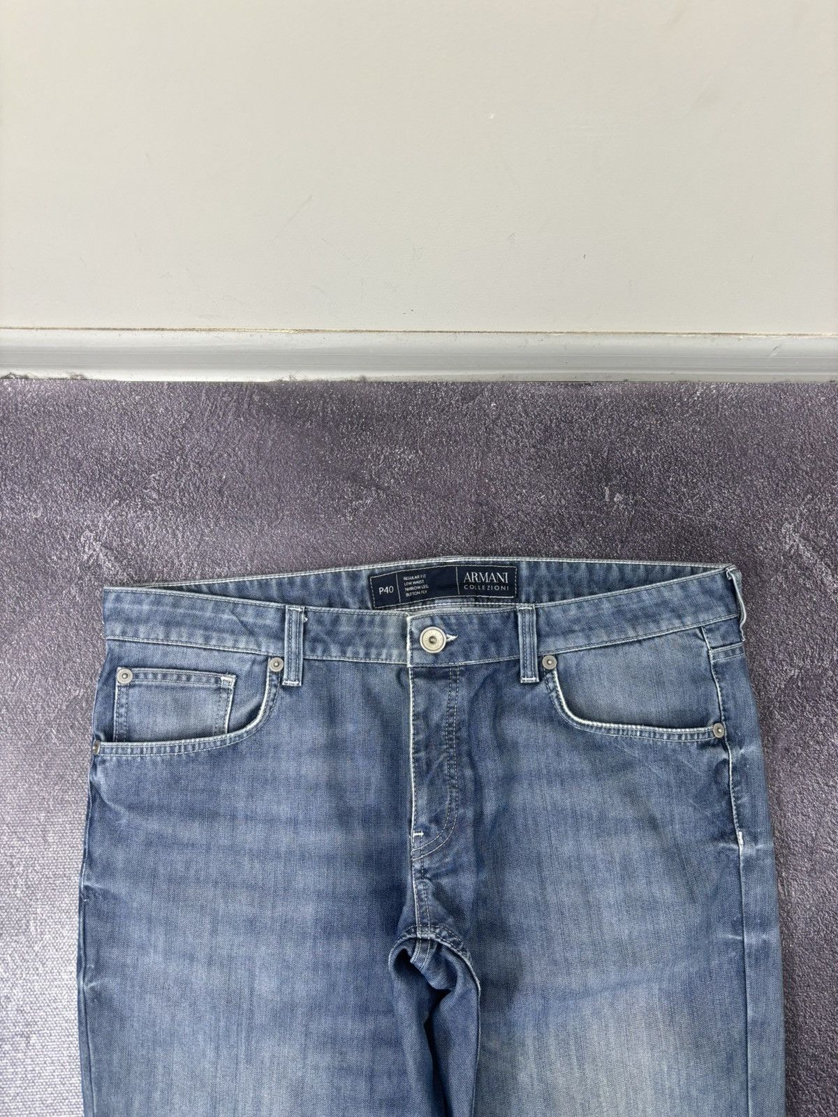 Armani Armani Collezioni Y2K Faded Blue Denim Hype Baggy Jeans Size US 40 / EU 56 - 14 Thumbnail