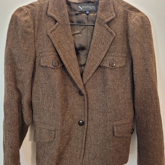 Other Incalpaca Tpx Alpaca Wool Brown Blazer - Size S Size S / US 4 / IT 40 - 5 Thumbnail