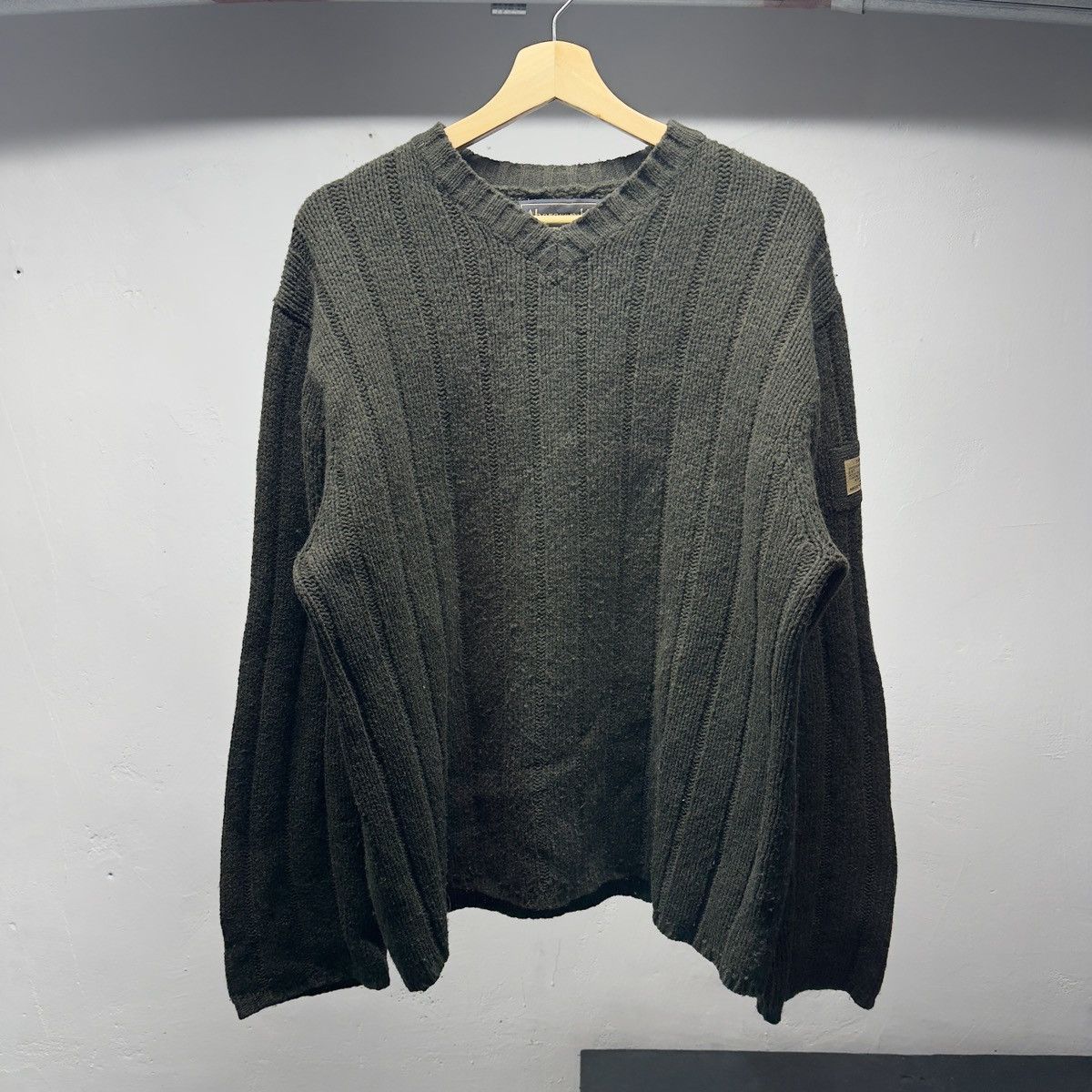 Vintage Vintage Abercrombie Dark Green Wool Sweater ERD Grunge RRL Size US L / EU 52-54 / 3 - 1 Thumbnail