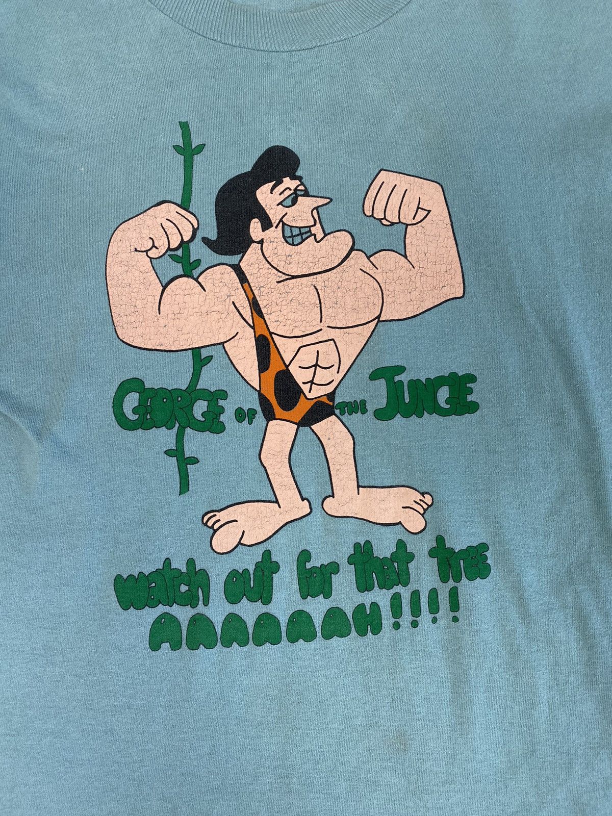 Fruit Of The Loom × Vintage Vintage 90s single stitch George of the jungle tshirt Size US L / EU 52-54 / 3 - 4 Thumbnail