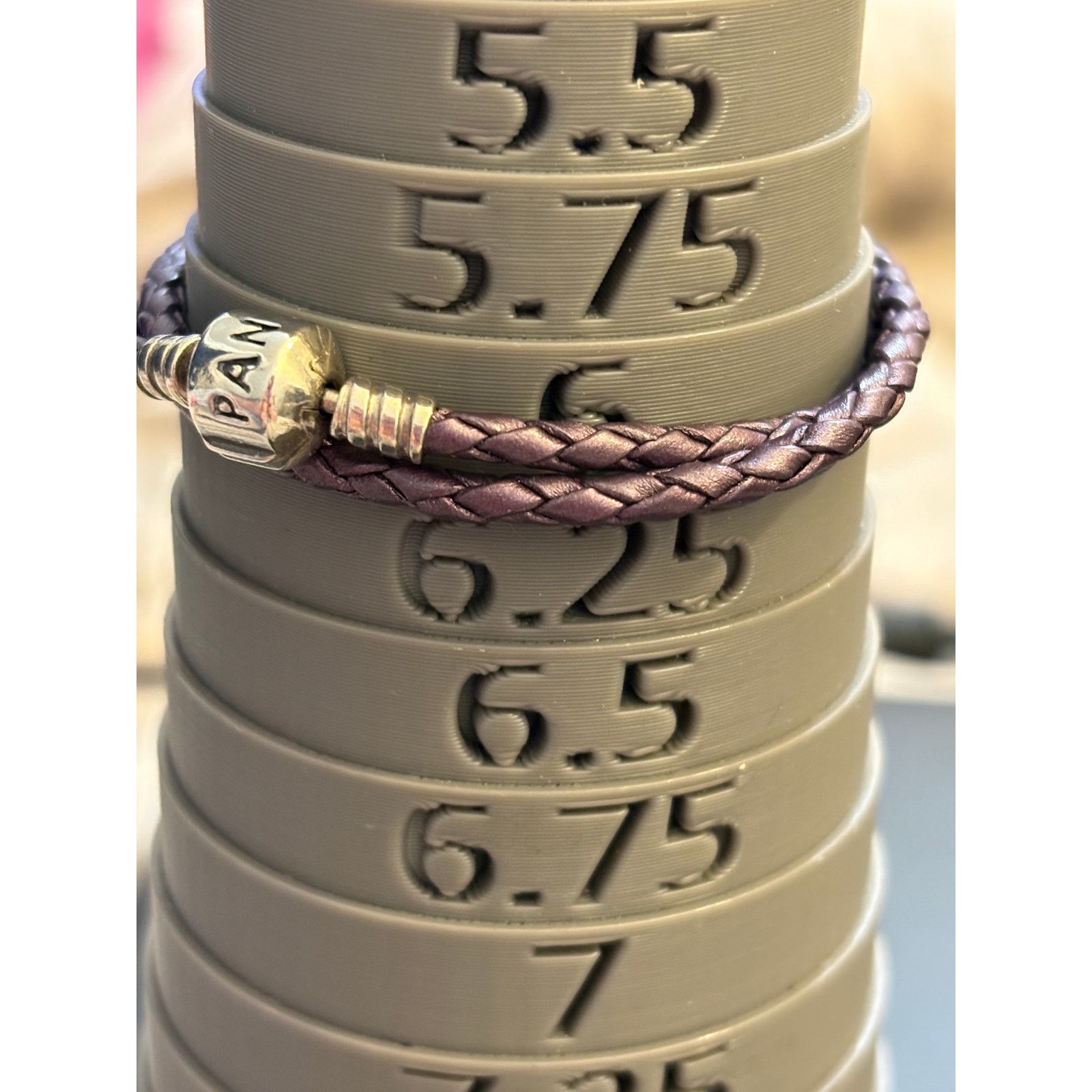 pandora Pandora Double Leather Bracelet S925 ALE size 6 Purple Size ONE SIZE - 2 Thumbnail