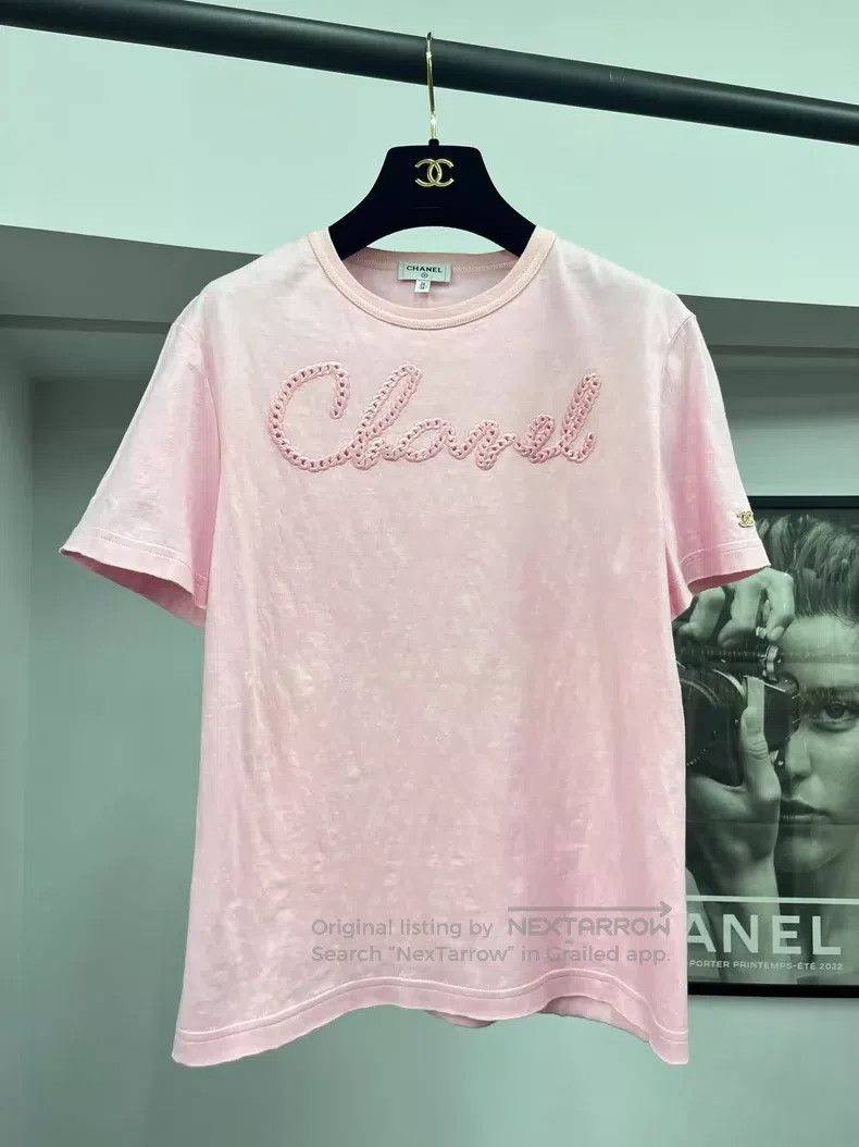 Chanel Chanel Pink hollow letter logo short sleeves Size XXS / US 00 / IT 34 - 1 Thumbnail
