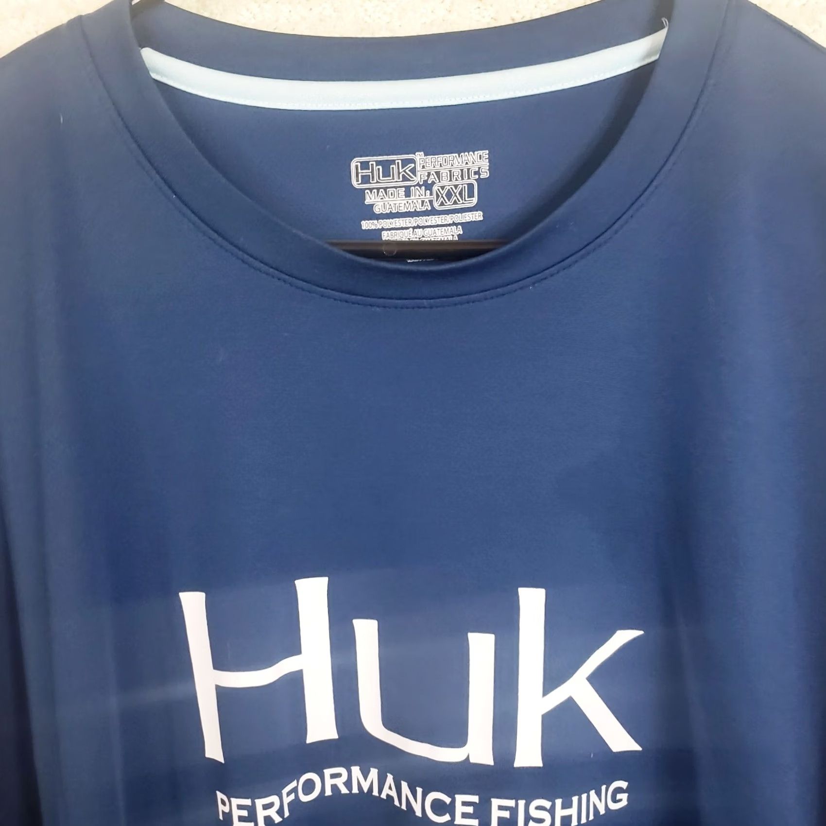 Vintage Huk Fishing Shirt Mens XXL Blue Long Sleeve Performance Stretch Sun Protection Logos Size US XXL / EU 58 / 5 - 3 Thumbnail