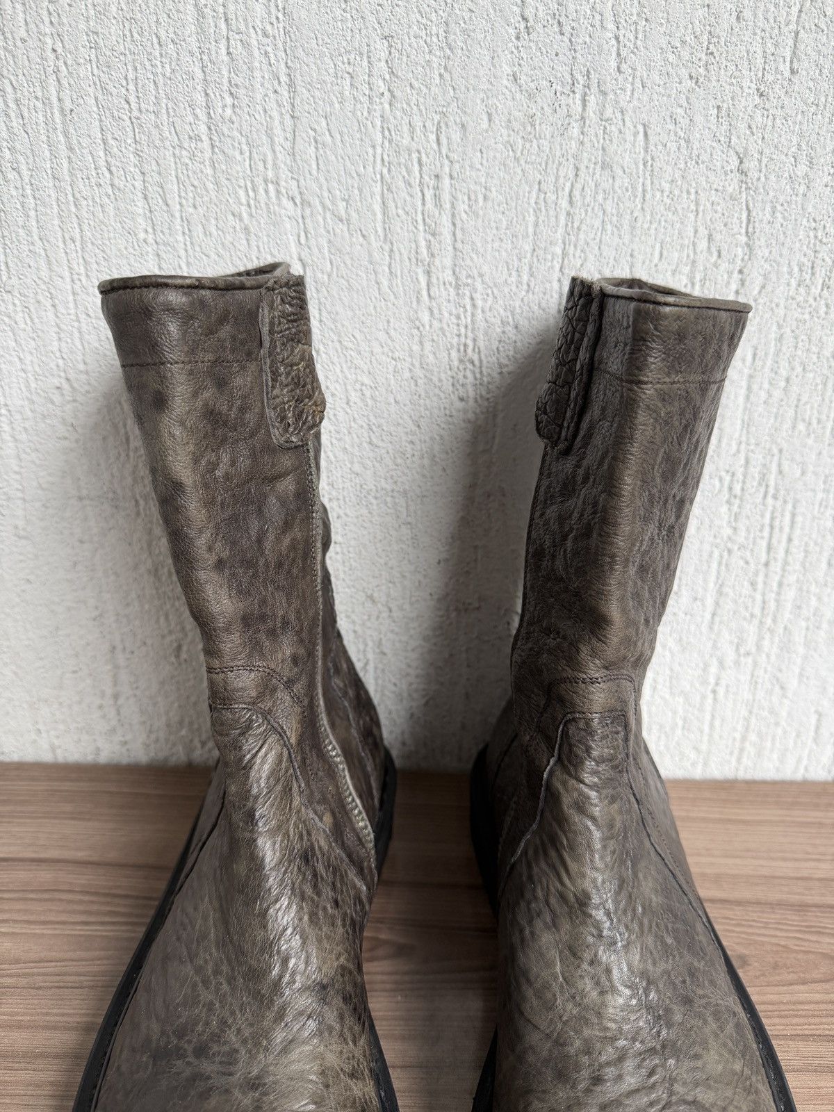 Rick Owens Dust AW12 crinkled leather creeper boot Size US 8.5 / EU 41-42 - 8 Thumbnail