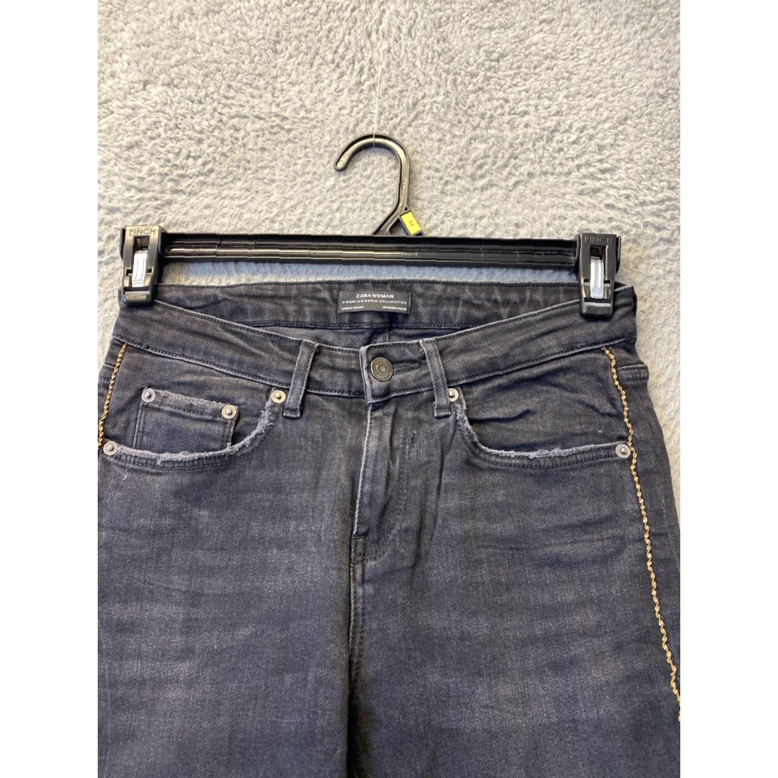 Zara ZARA High Rise Skinny Jeans Women's Size 4 Black Denim Stretch Marine 28 in Size 27" / US 4 / IT 40 - 2 Thumbnail