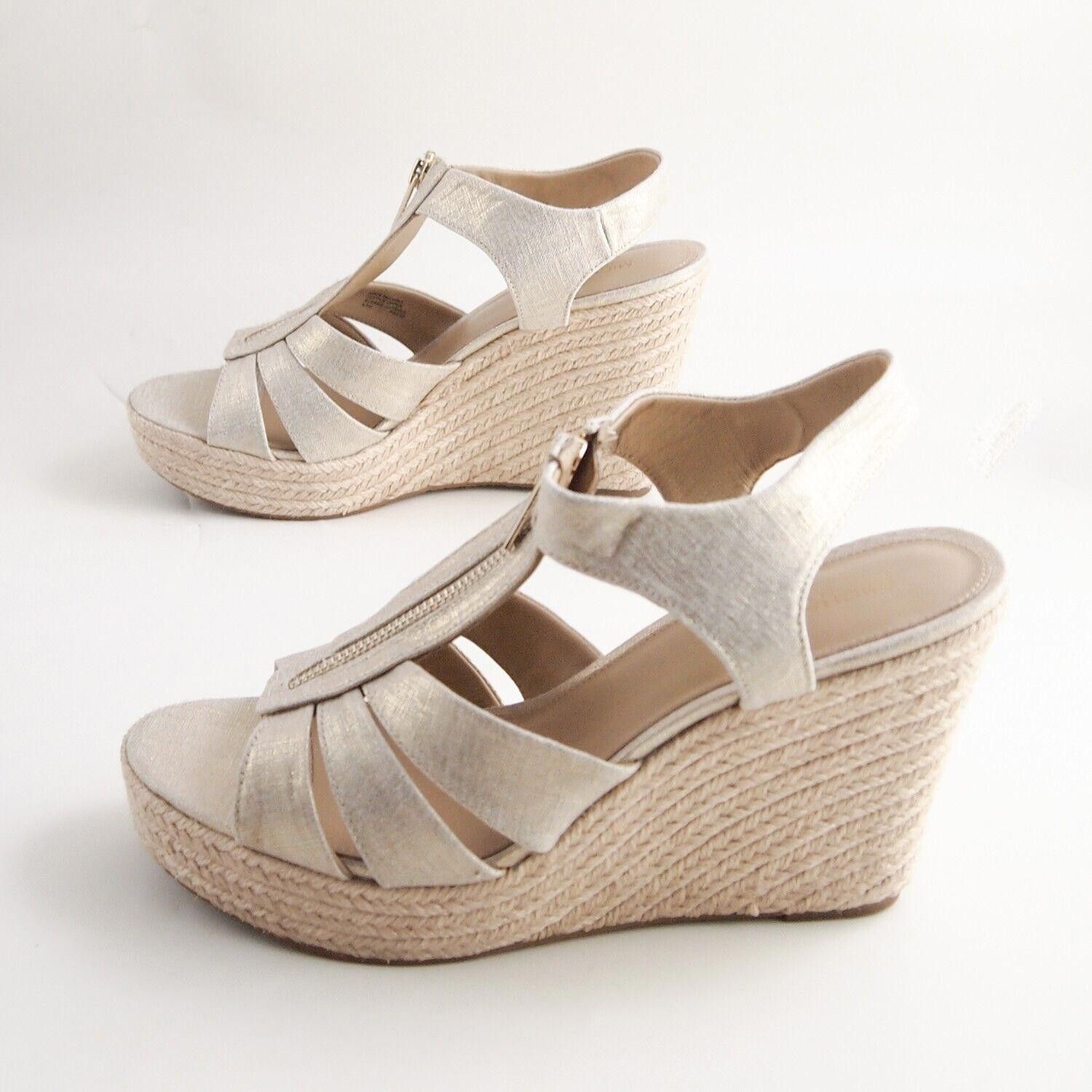 Michael Kors Michael Kors Wedge Sandals Gold Coated Canvas US 9.5 EU 39.5 Size US 9.5 / IT 39.5 - 2 Thumbnail