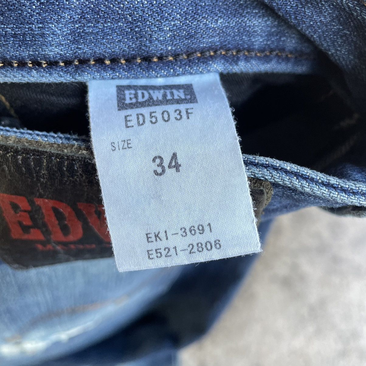 Edwin 🔥Vintage Edwin 503 Stoned Washed Distress Denim Jeans Size US 34 / EU 50 - 15 Thumbnail