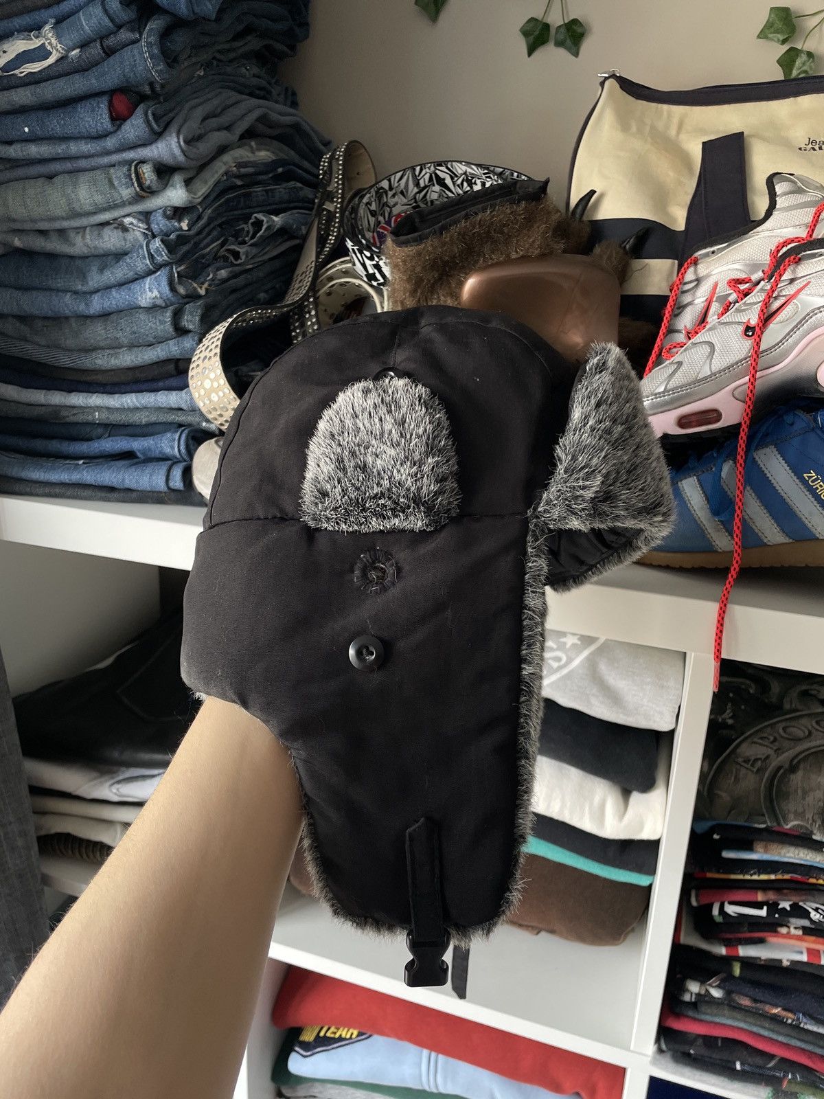 If Six Was Nine × Vintage Vintage Ushanka Hat Mohair Fur Fuzzy Nylon Varsity Japanese Size ONE SIZE - 4 Thumbnail