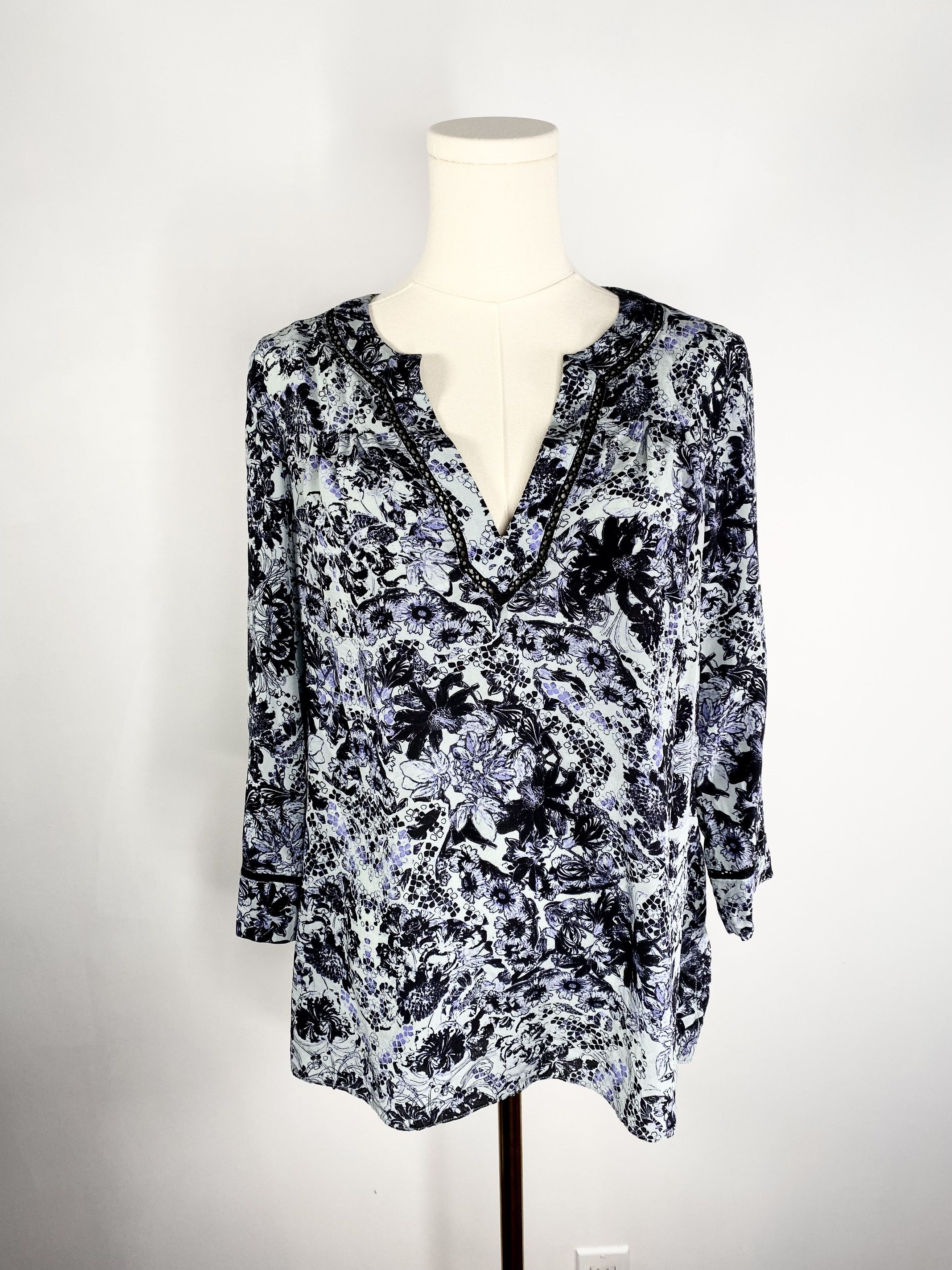 Rebecca Taylor Rebecca Taylor - Blue Long Sleeve Tunic Size S / US 4 / IT 40 - 5 Thumbnail