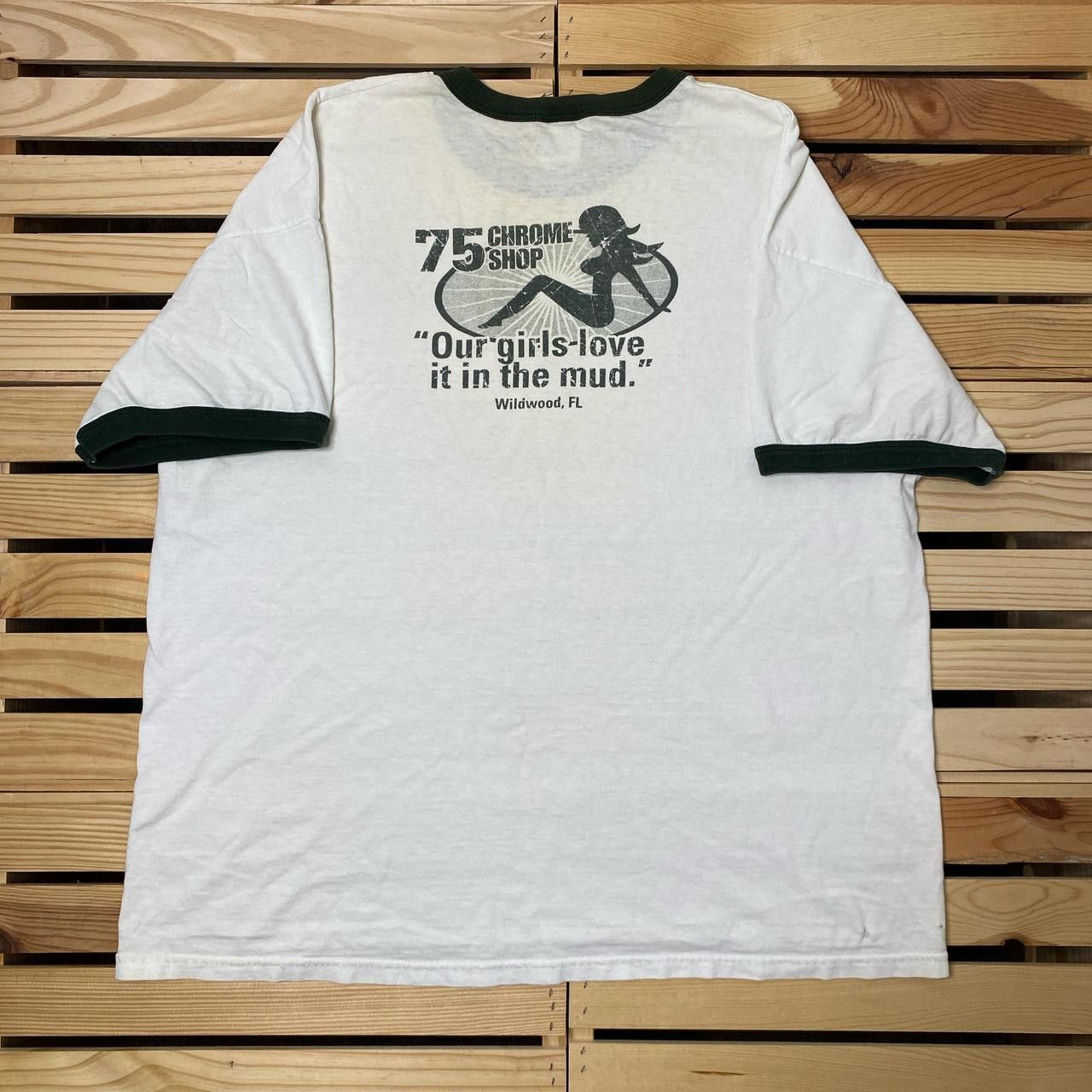 Gildan Vintage 75 Chrome Shop White Naughty Trucking Tee Size XL Size US XL / EU 56 / 4 - 1 Thumbnail