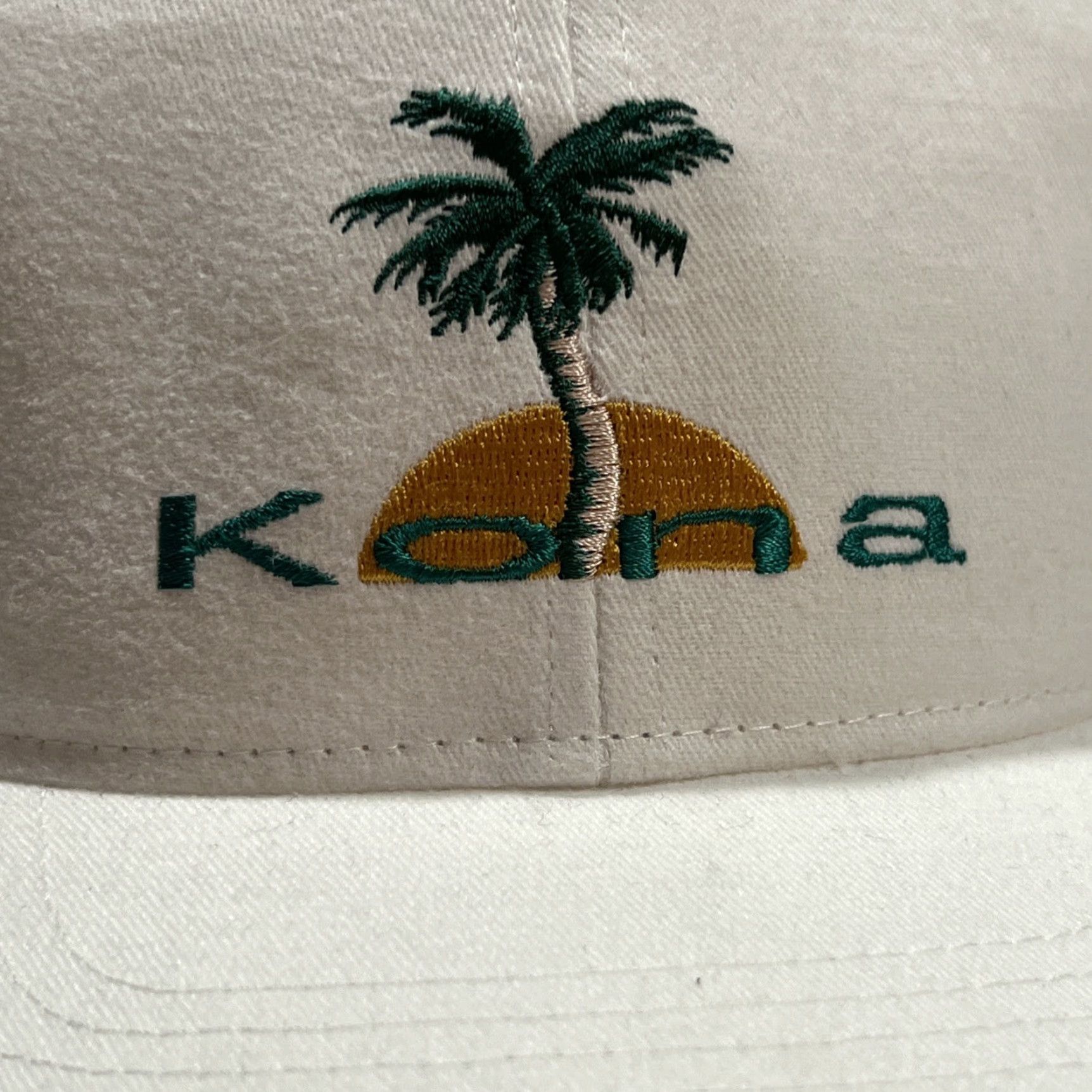 Vintage VINTAGE Kona Snapback Hat White Hawaiian Palm Tree Sun Adjustable Mens One Size Size ONE SIZE - 2 Thumbnail