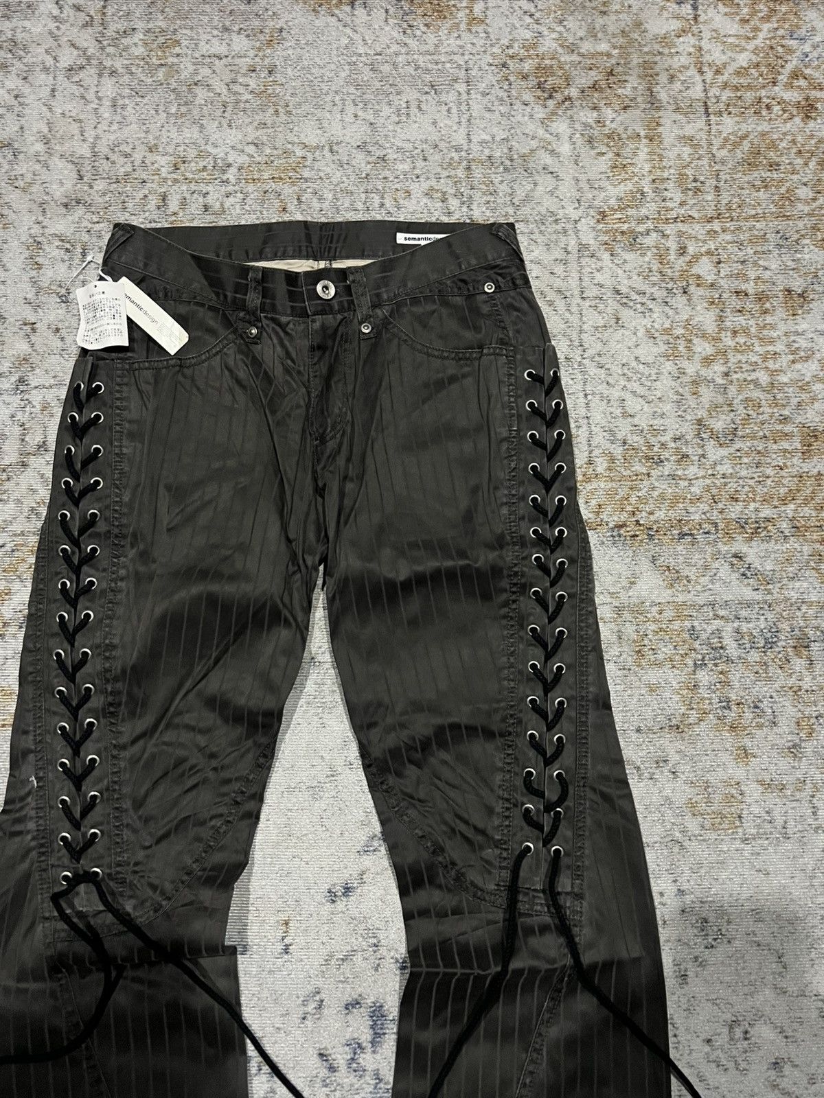 Semantic Design Lace Up Flared Pants LGB If Six Was Nine