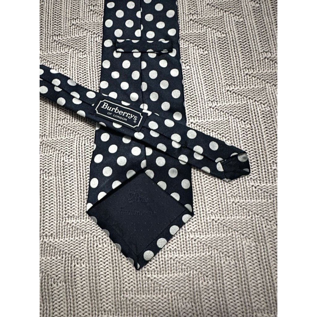 Burberry Vintage Burberrys navy polka dot silk tie Size ONE SIZE - 2 Thumbnail