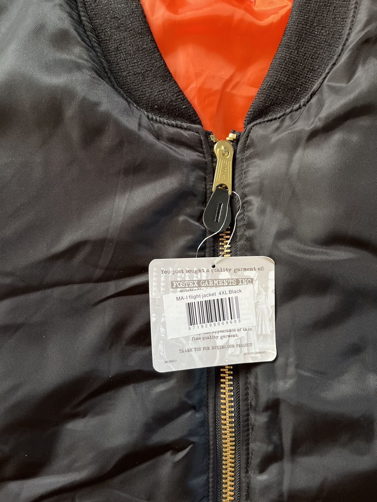 Fostex Garments × Japanese Brand Fostex MA-1 Original Bomber Jacket 4XL Black (like Raf) Size US XXL / EU 58 / 5 - 3 Thumbnail