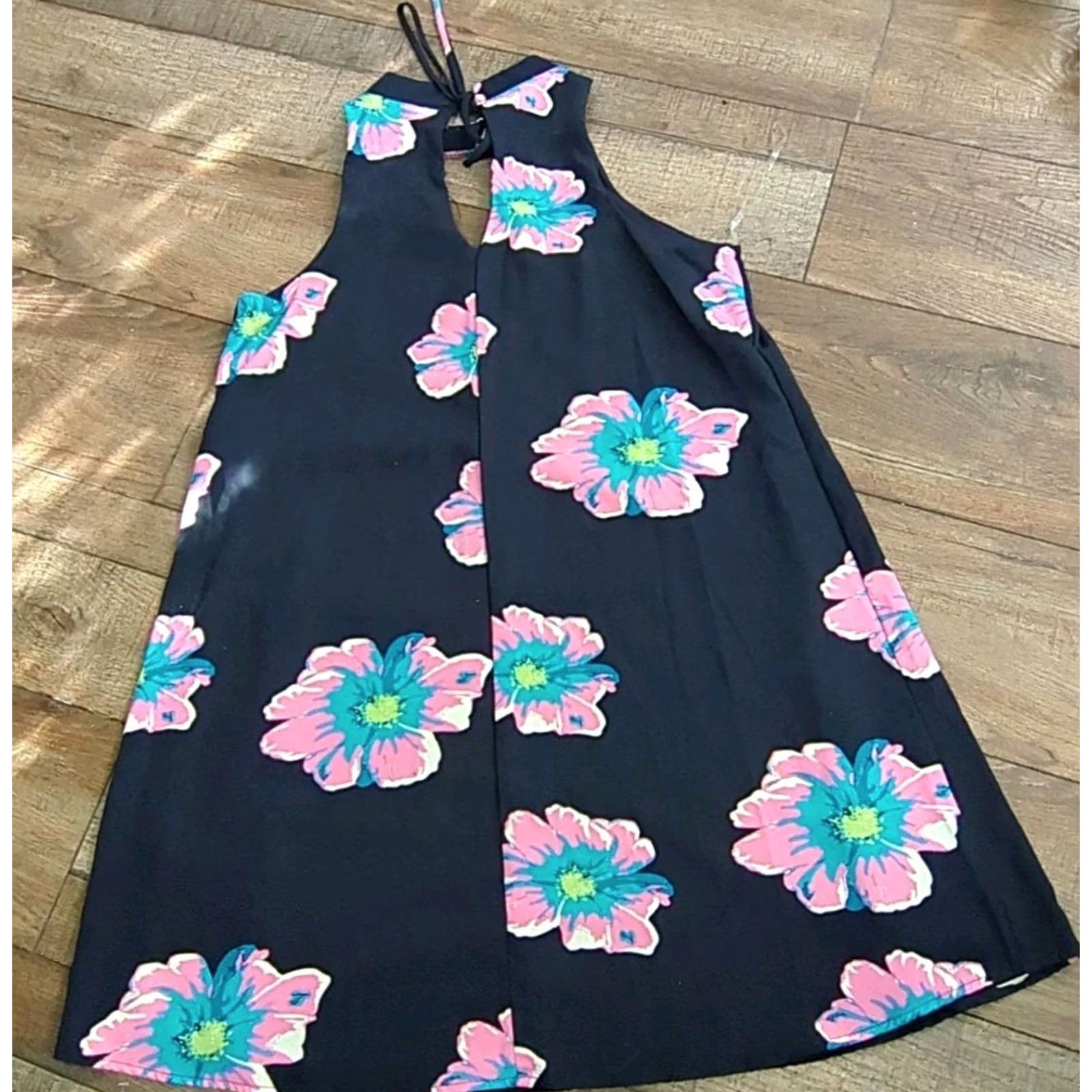 Vintage Gilli Dress Maxi Floral Sleeveless Blue M Lined Women Dress Knee Length, Floral Pattern, Women, 14 Size M / US 6-8 / IT 42-44 - 3 Thumbnail