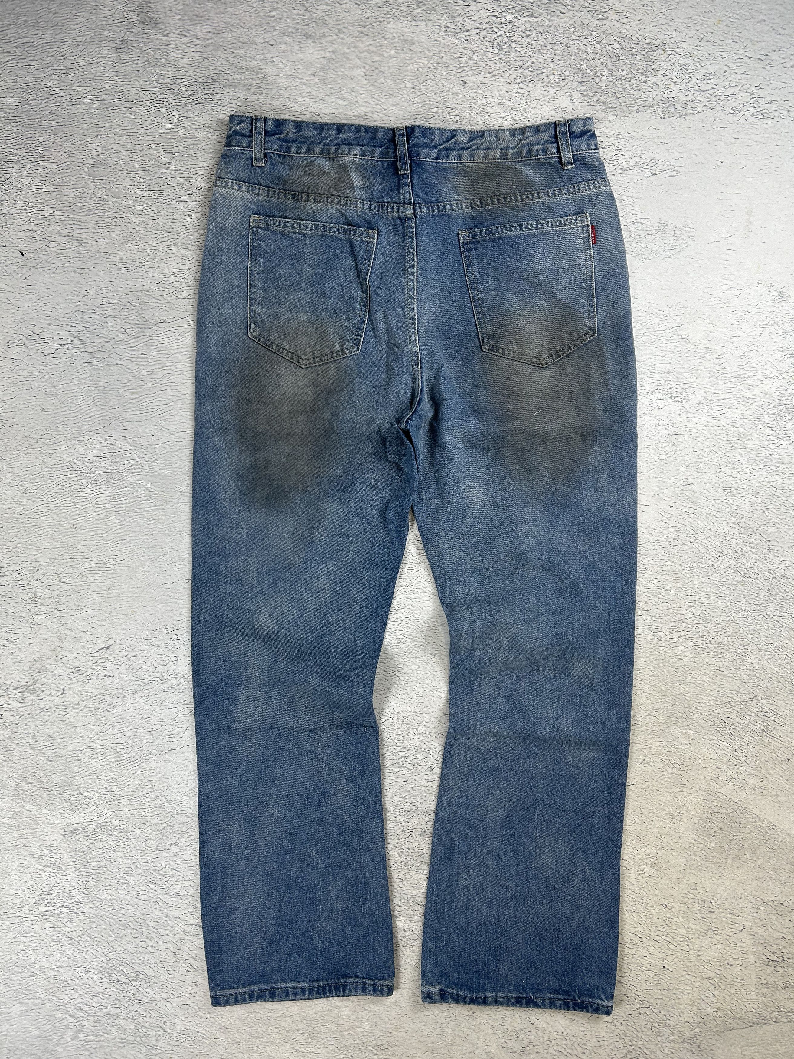 JNCO × Japanese Brand RARE Faded Jeans Streetwear Distressed Denim Straight Drill Size US 36 / EU 52 - 2 Thumbnail